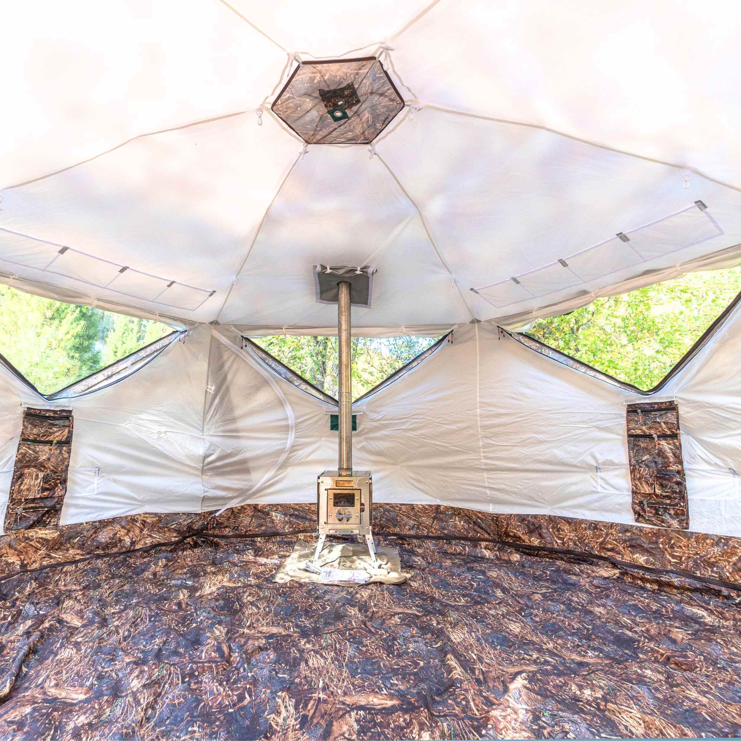 RBM All-Seasons tent Hexagon for 2-9 person + Wood Stove Caminus M | Backcountry Sportsman