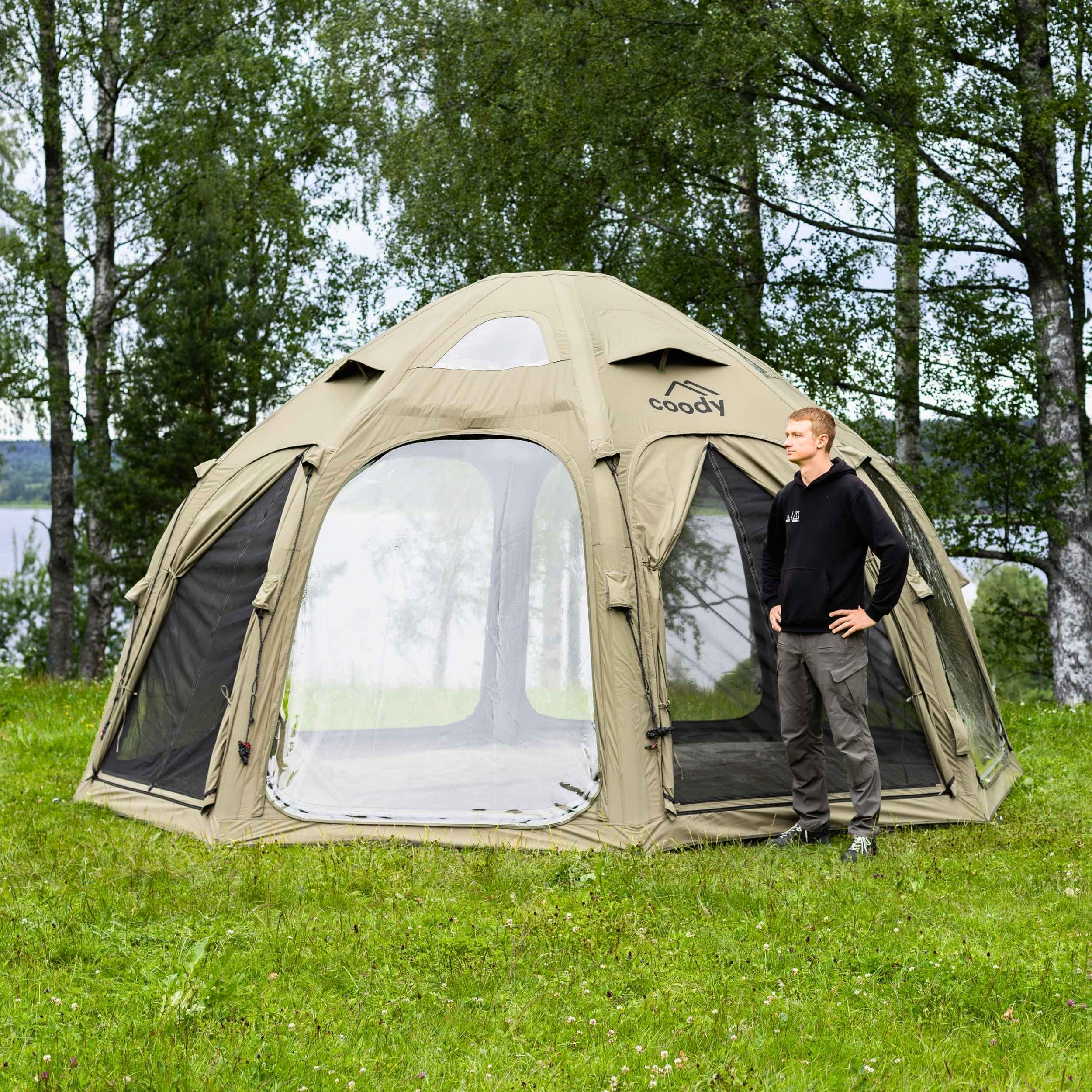Coody Aurora Dome | RBM Outdoors Inflatable tent Octopus Forest Green for 2-4 person | Backcountry Sportsman