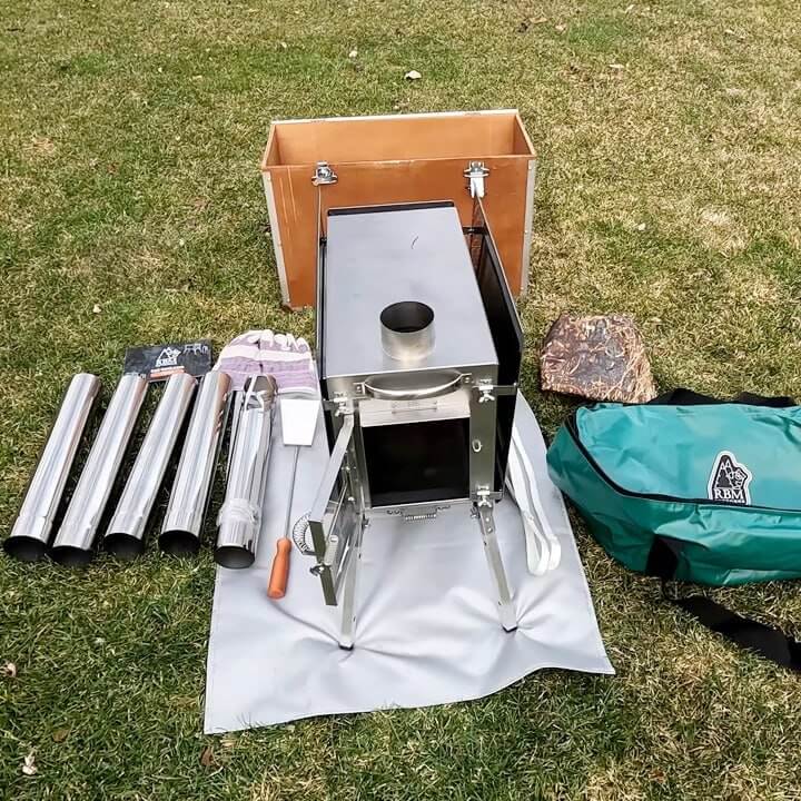 Coody 13.6 | RBM Outdoors (Koala 5) Forest Green + Stove Caminus M - Inflatable Tents with Stove | Backcountry Sportsman