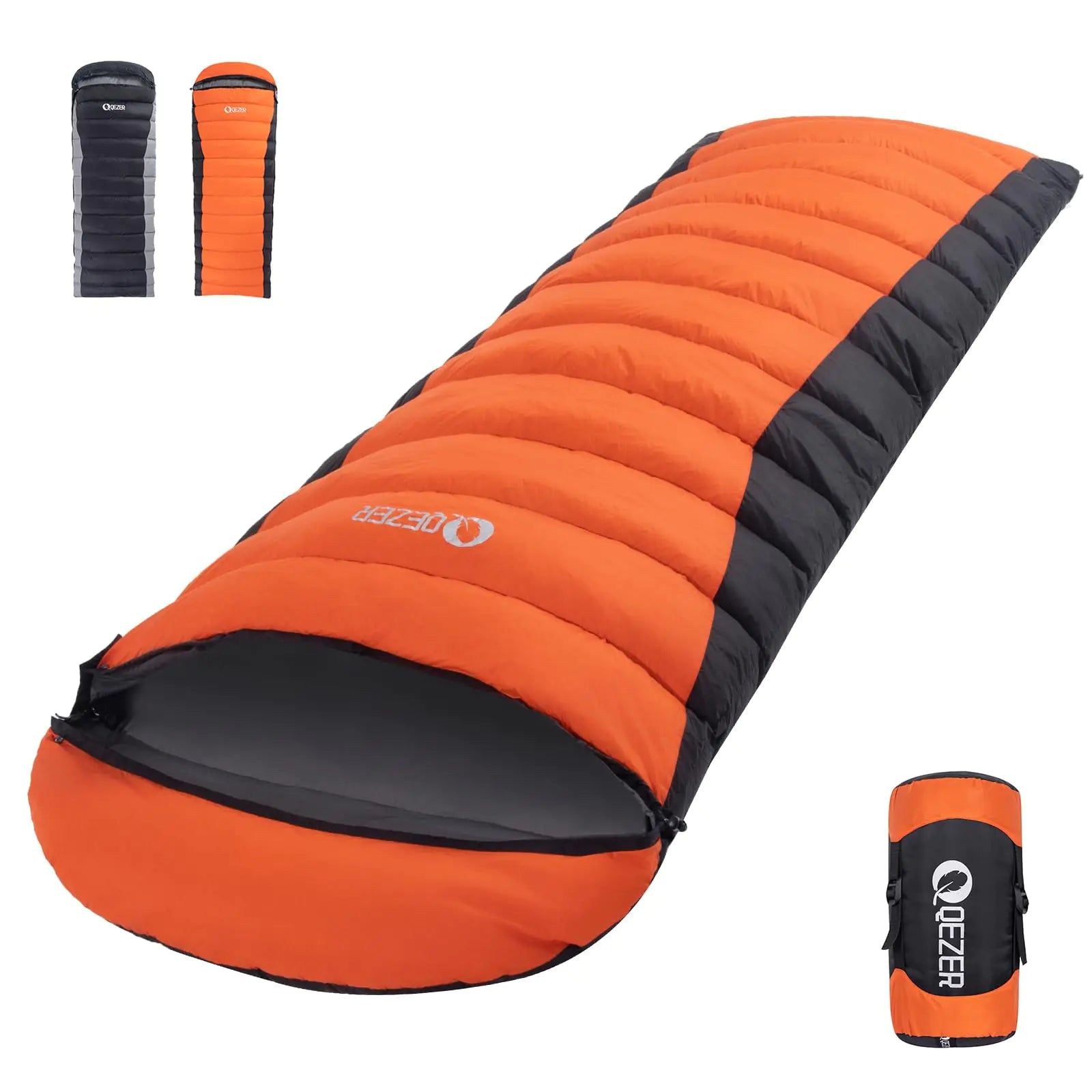 QEZER Down Sleeping Bag for Adults 600 Fill Power Cold Weather Sleeping Bag Ultralight Sleeping Bag with Compression Sack for Backpacking Camping Hiking | Backcountry Sportsman