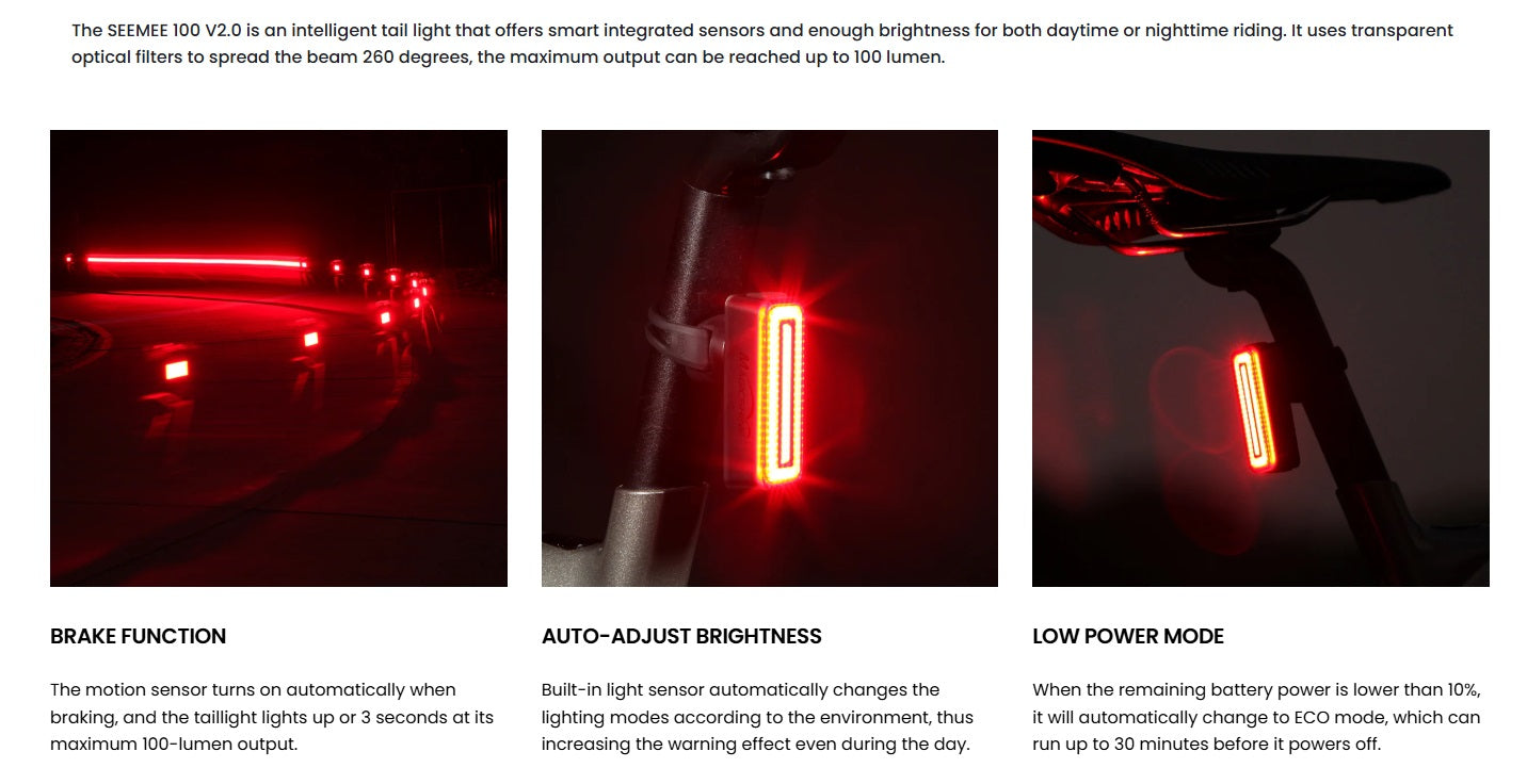 SEEMEE 100 V2.0 Smart Bike Tail Light | Backcountry Sportsman