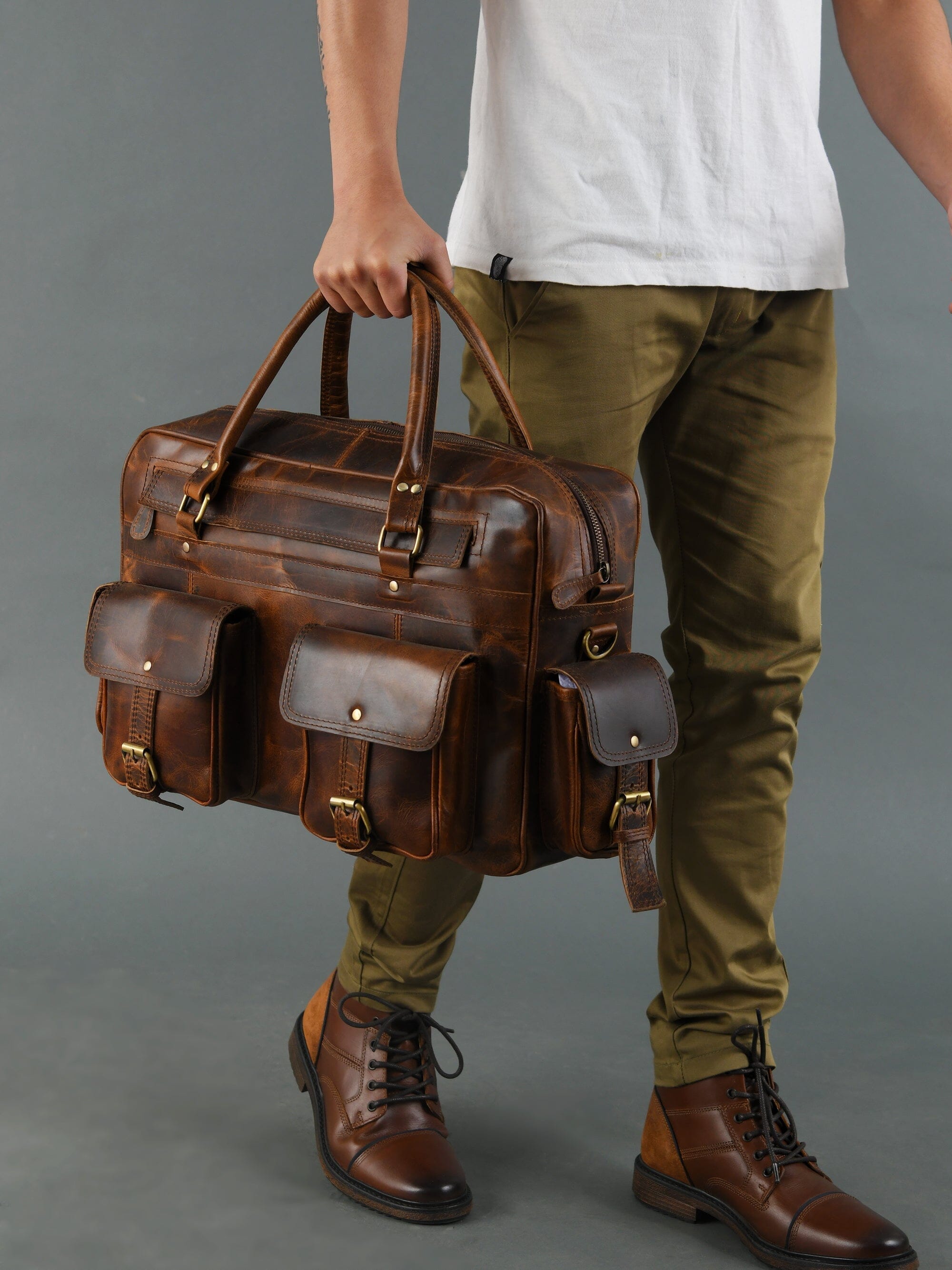 Finn Handcrafted Buffalo Leather Laptop Briefcase | Backcountry Sportsman
