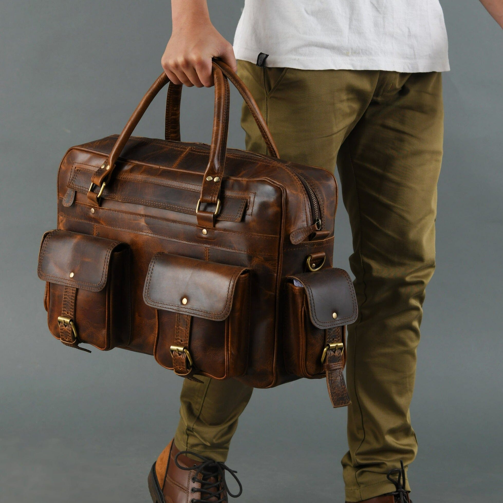 Finn Handcrafted Buffalo Leather Laptop Briefcase | Backcountry Sportsman