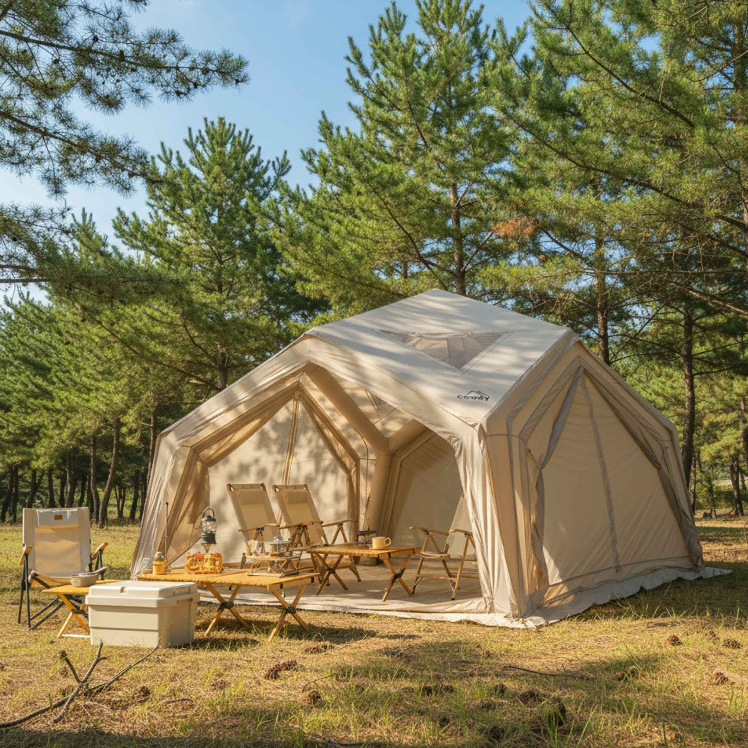 Coody | RBM Hub Shelter Inflatable Tent for 2-6 Person (Beige) | Backcountry Sportsman