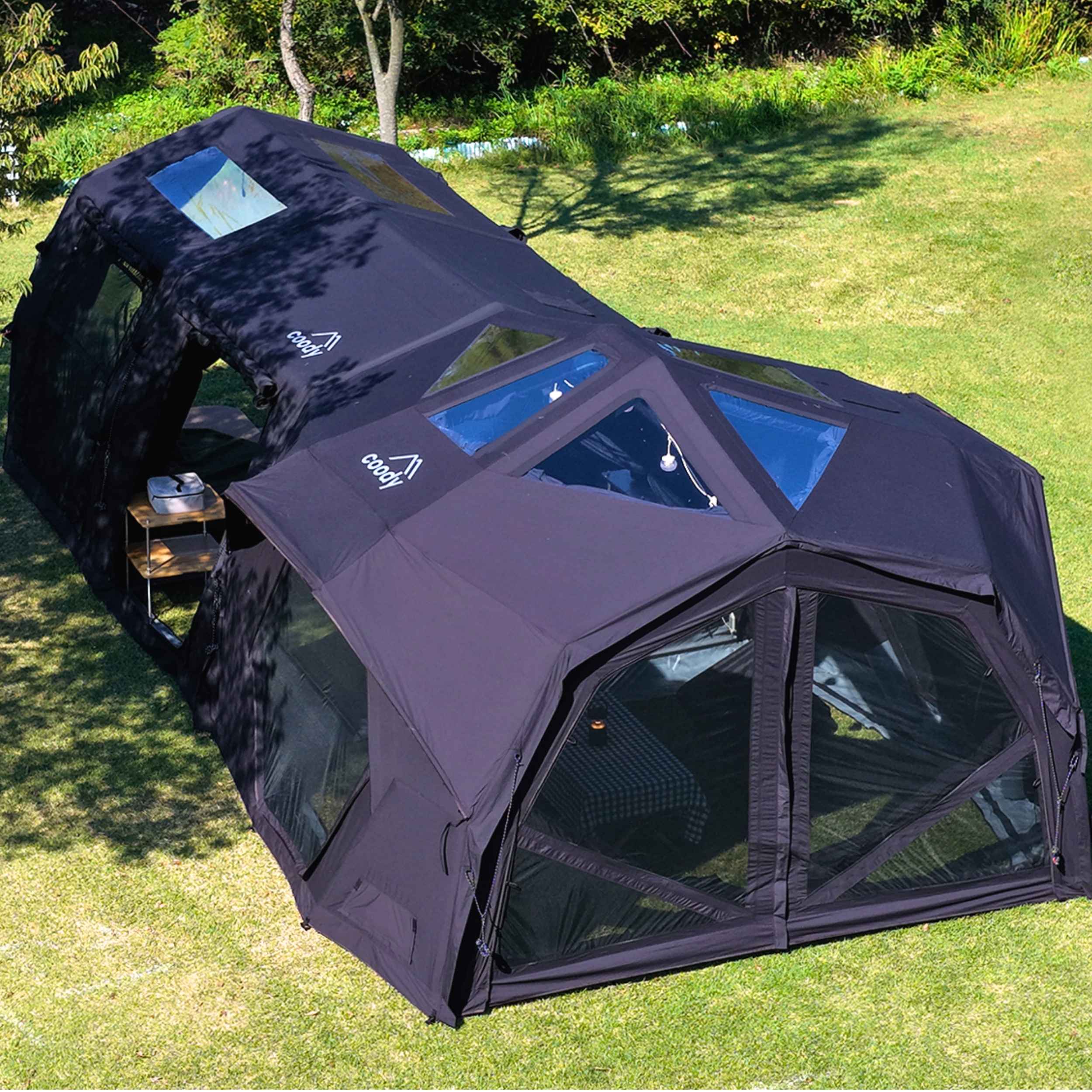 Coody Hub Pro Black - Inflatable Tent for Camping (2-6 Person)