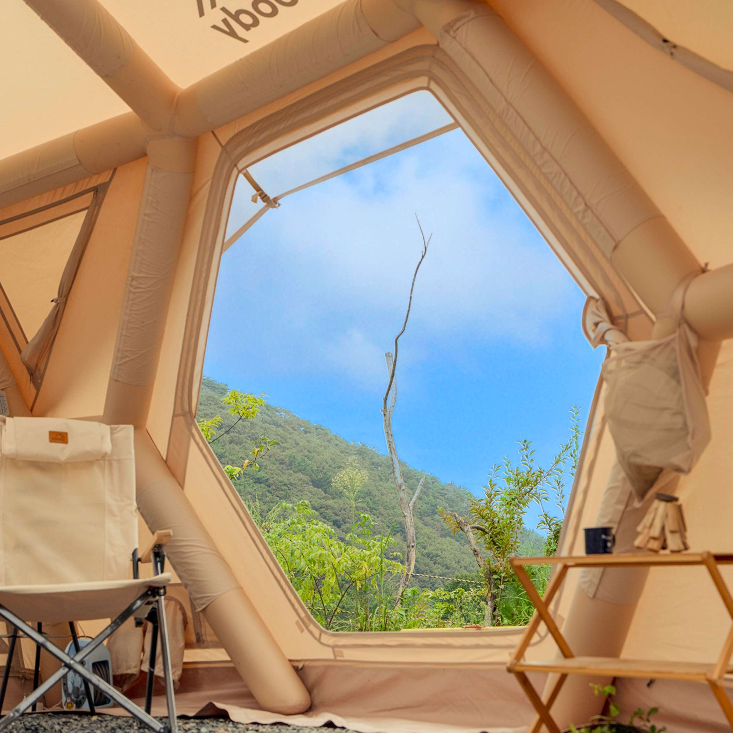 Coody Hub Pro Beige- Inflatable Tent for Camping (2-6 Person)