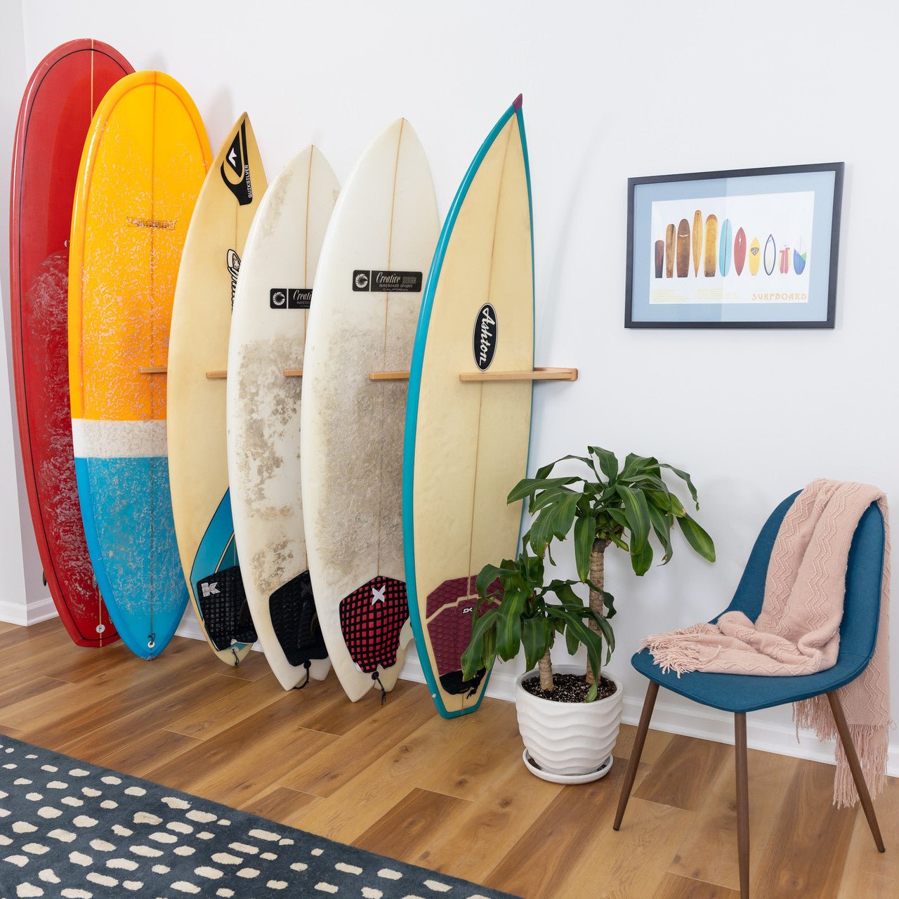 Holden Beach Surfboard Storage Vertical Wood Rack | Holds 6 Surfboards | Backcountry Sportsman