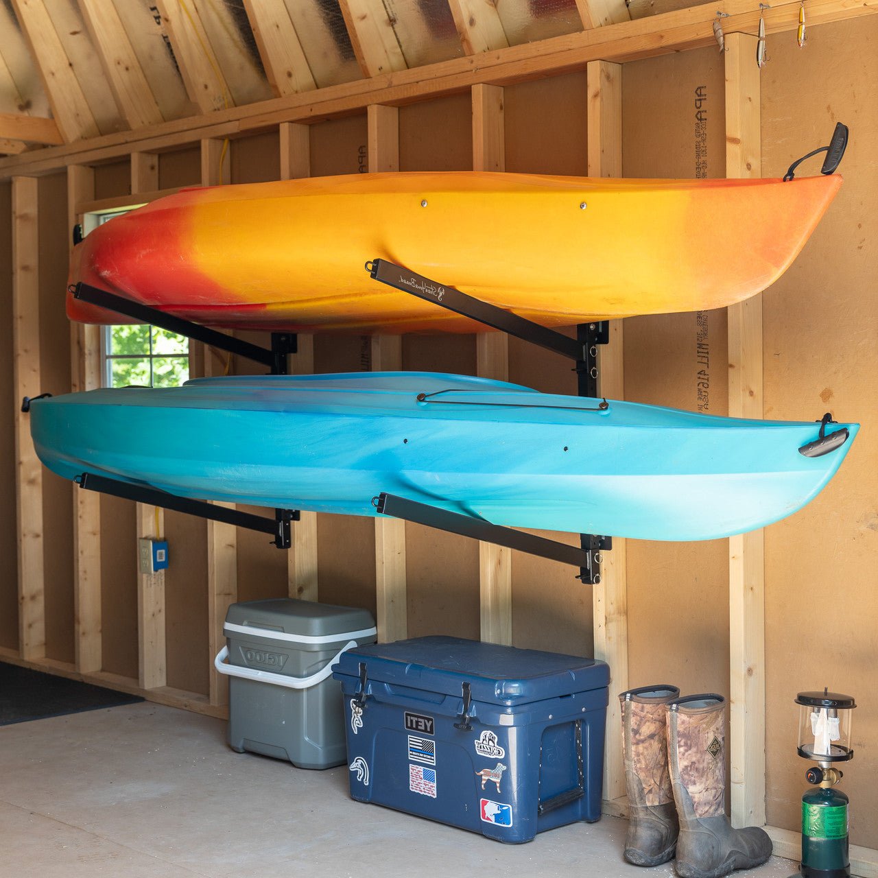 Champlain Kayak Storage | Indoor Adjustable Rack | 2 Levels | Backcountry Sportsman