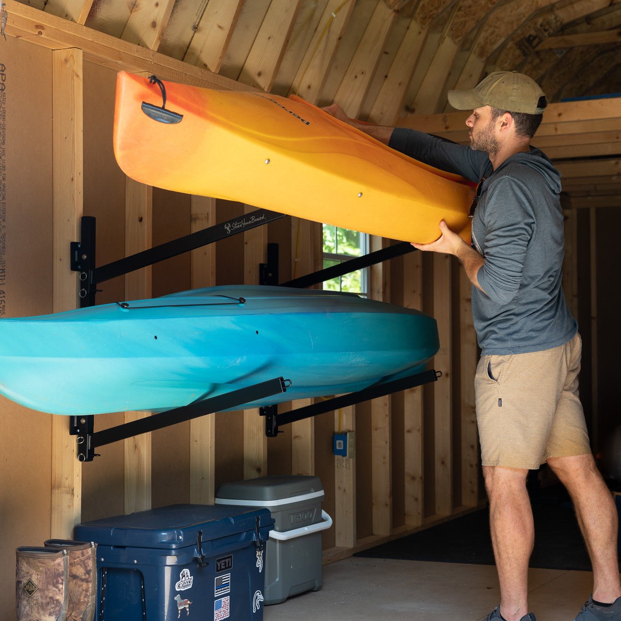 Champlain Kayak Storage | Indoor Adjustable Rack | 2 Levels | Backcountry Sportsman