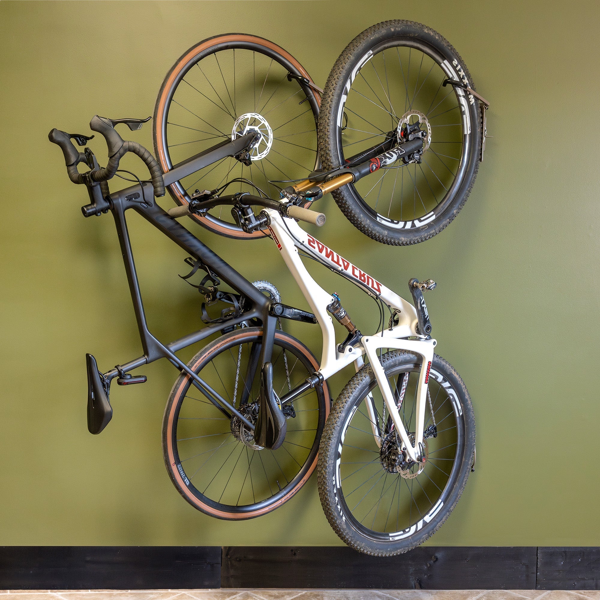 Swivel Mount Bike Storage Rack | 2 Bike Garage Wall Hooks | Mud | Backcountry Sportsman