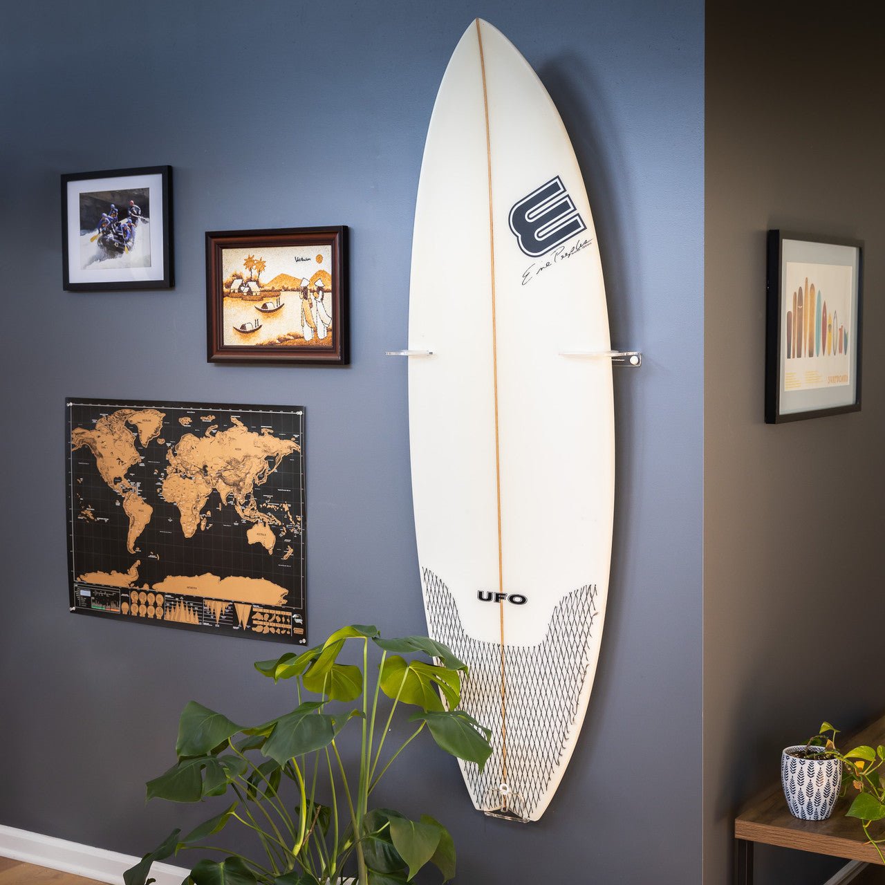 Maui Surfboard Display | Vertical Clear Rack | Holds 50 lbs | Backcountry Sportsman