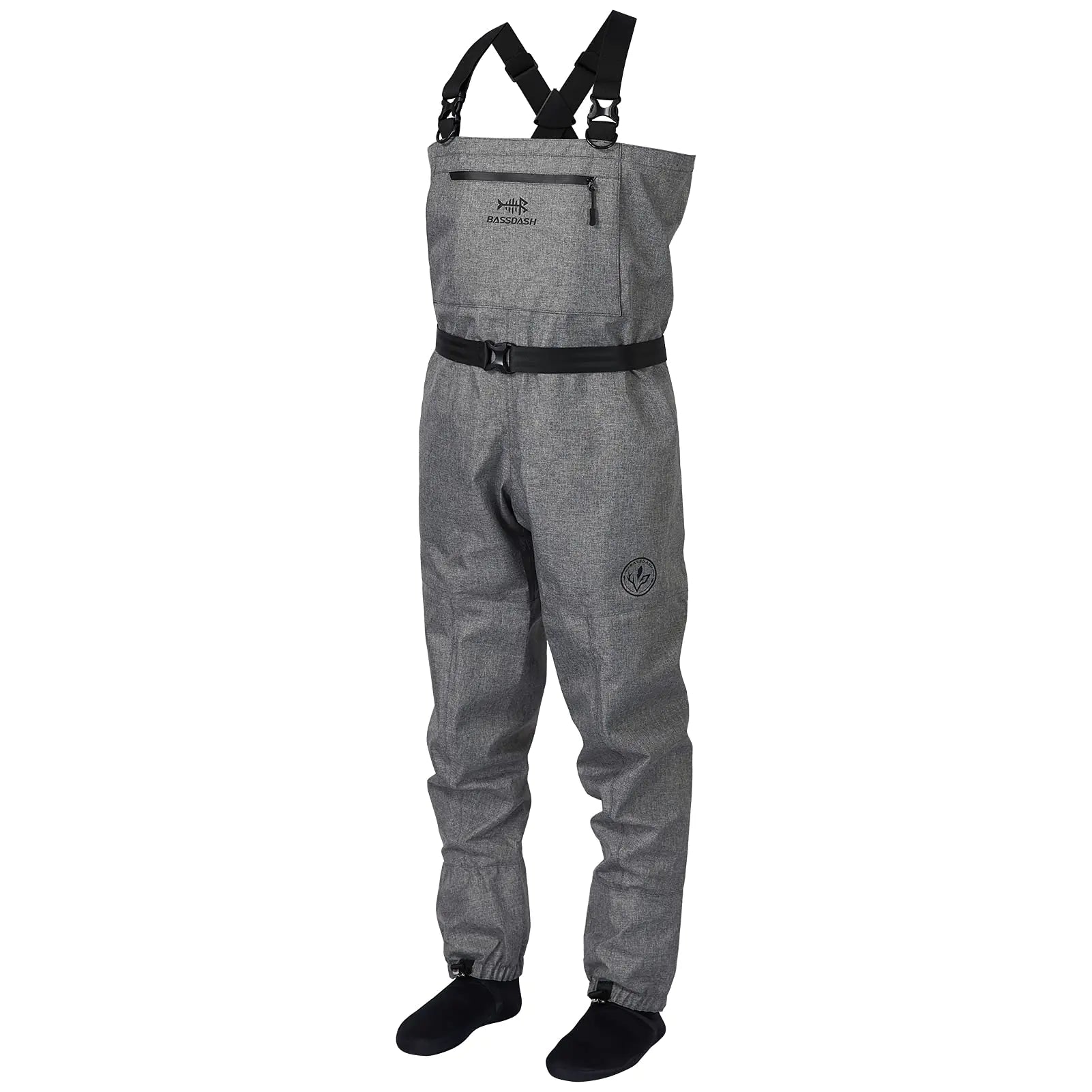 BASSDASH IMMERSE Breathable Ripstop Stocking Boot Foot Fishing Hunting Waders Lightweight Grey Camo Chest Wader for Men Women | Backcountry Sportsman