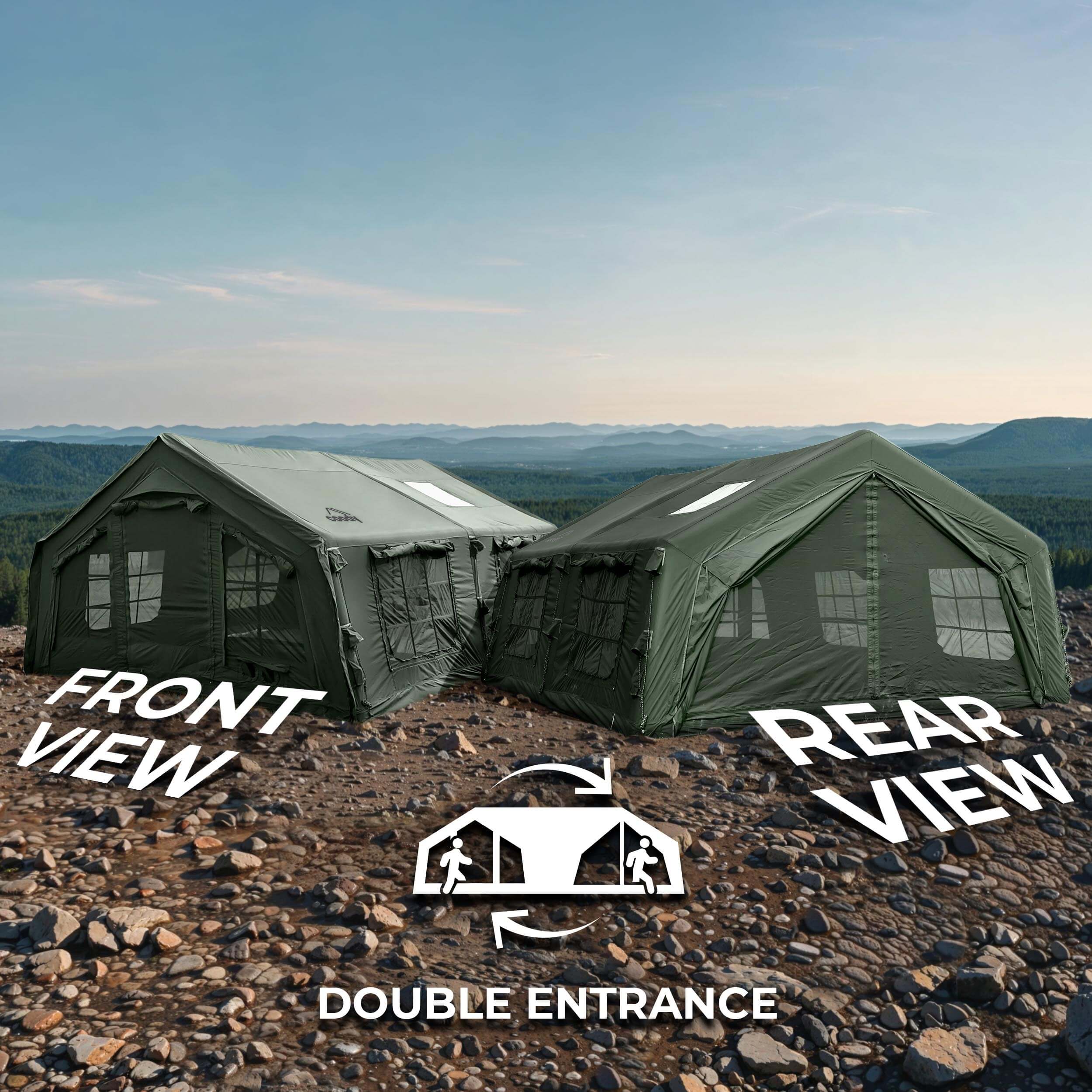 Coody 17.2 (Koala-7) Forest Green Inflatable Tent House for Camping (2-10 person) | Backcountry Sportsman