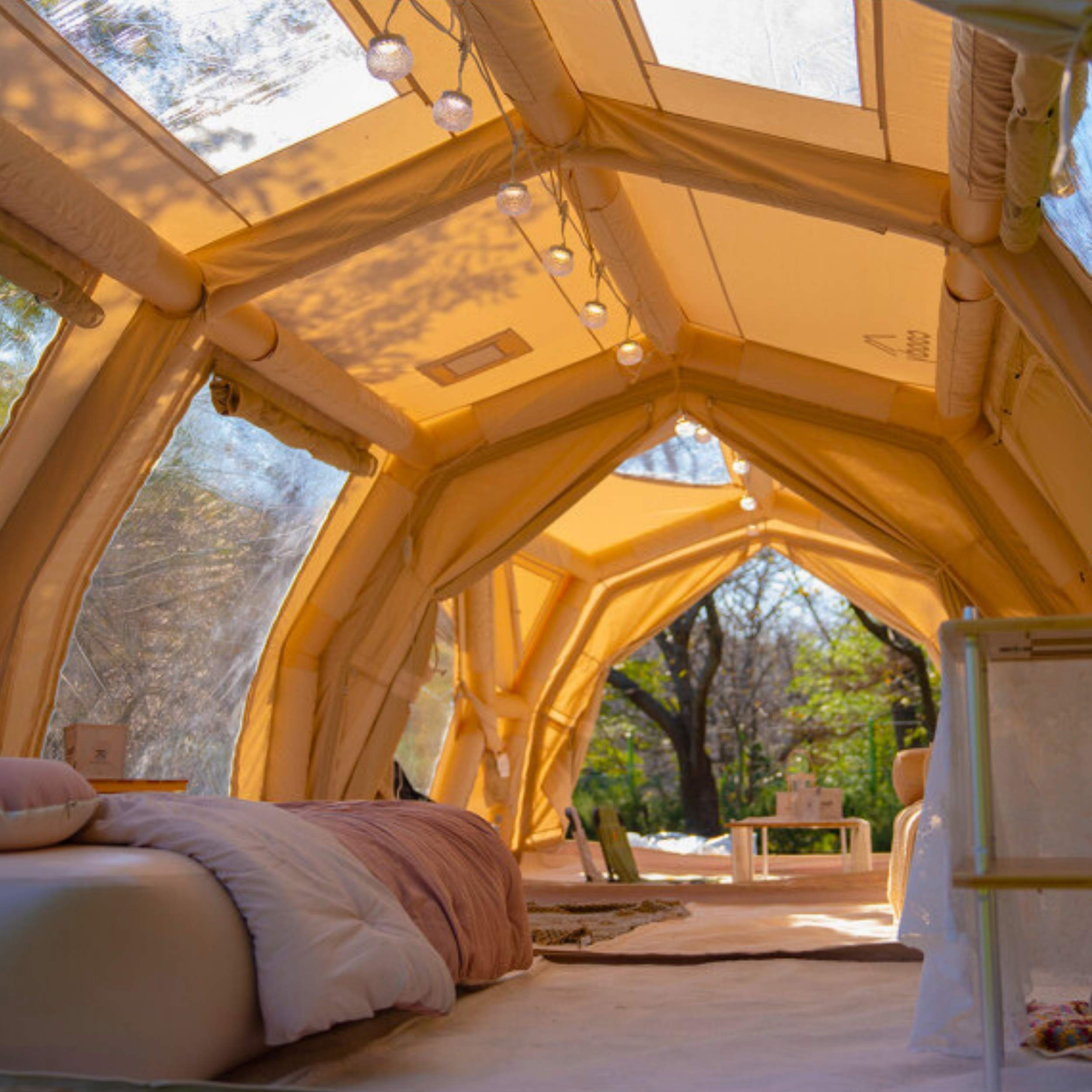 Coody Familia AirTent 17.2 Pro Beige- Inflatable Tent for Camping (2-10 Person)