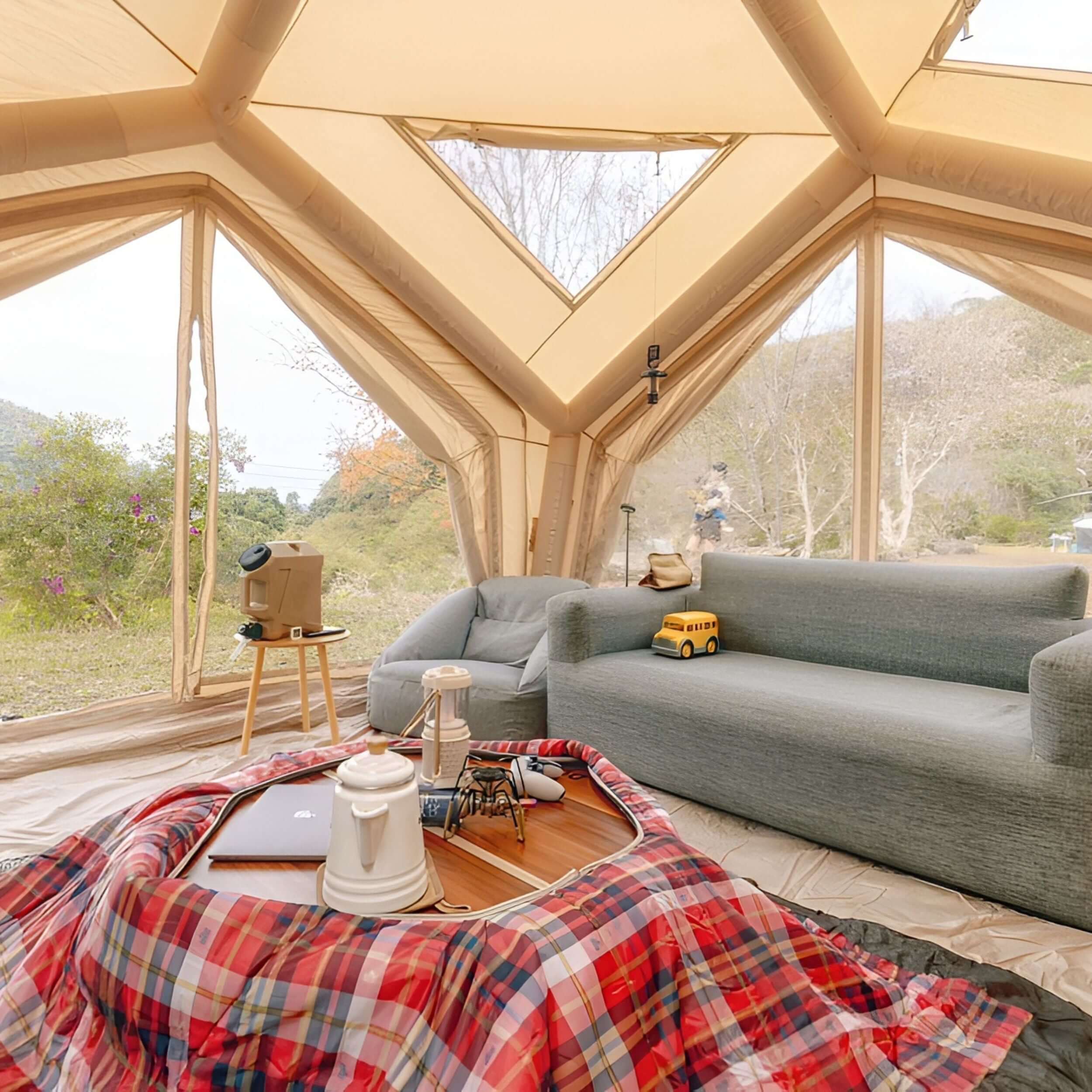 Coody | RBM Hub Shelter Inflatable Tent for 2-6 Person (Beige) | Backcountry Sportsman