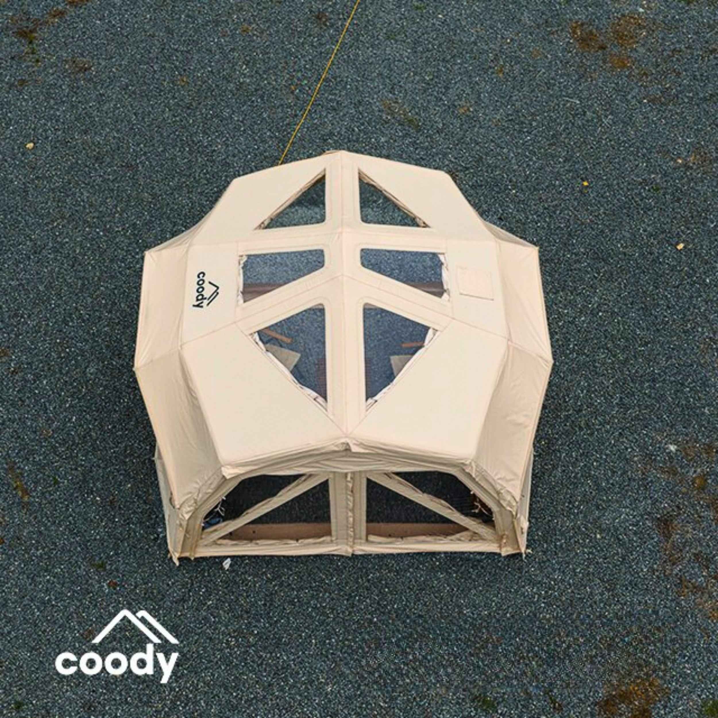 Coody Hub Pro Beige- Inflatable Tent for Camping (2-6 Person)