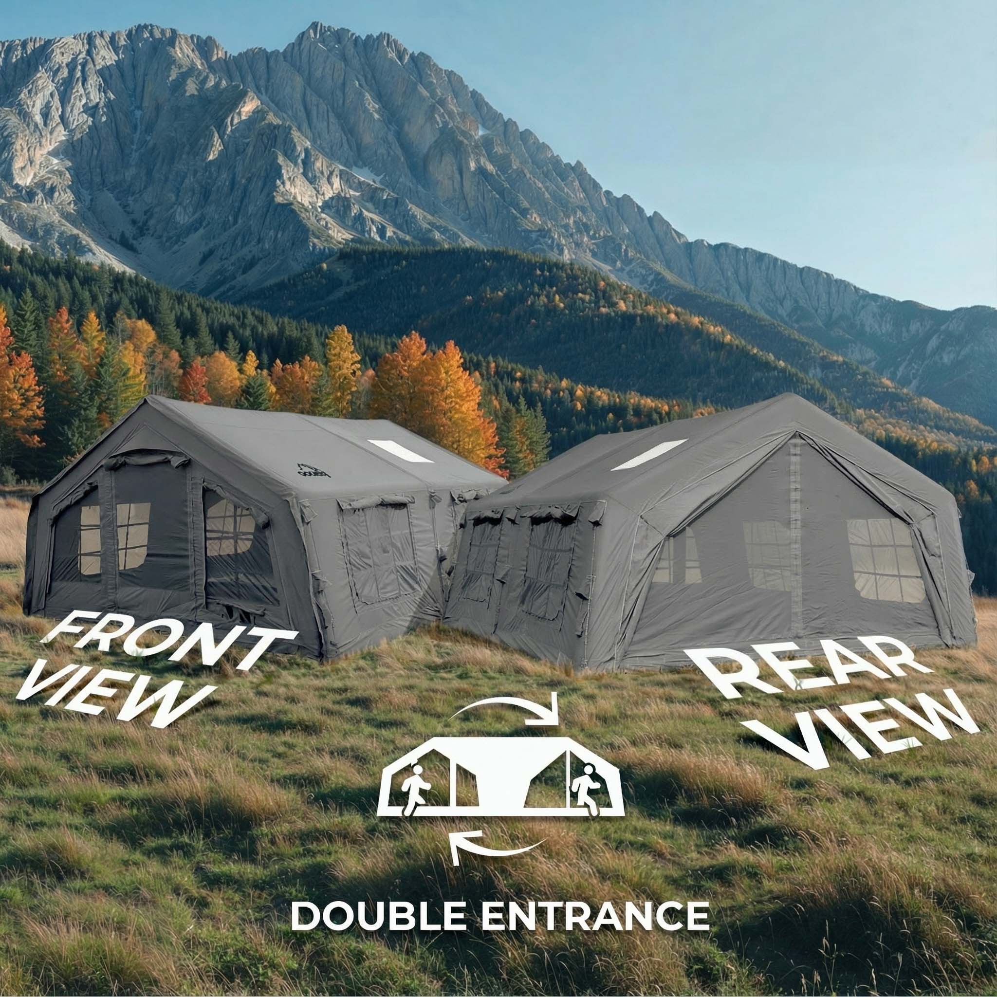 Coody 17.2 (Koala-7) Gray Inflatable Tent House for Camping (2-10 person) | Backcountry Sportsman