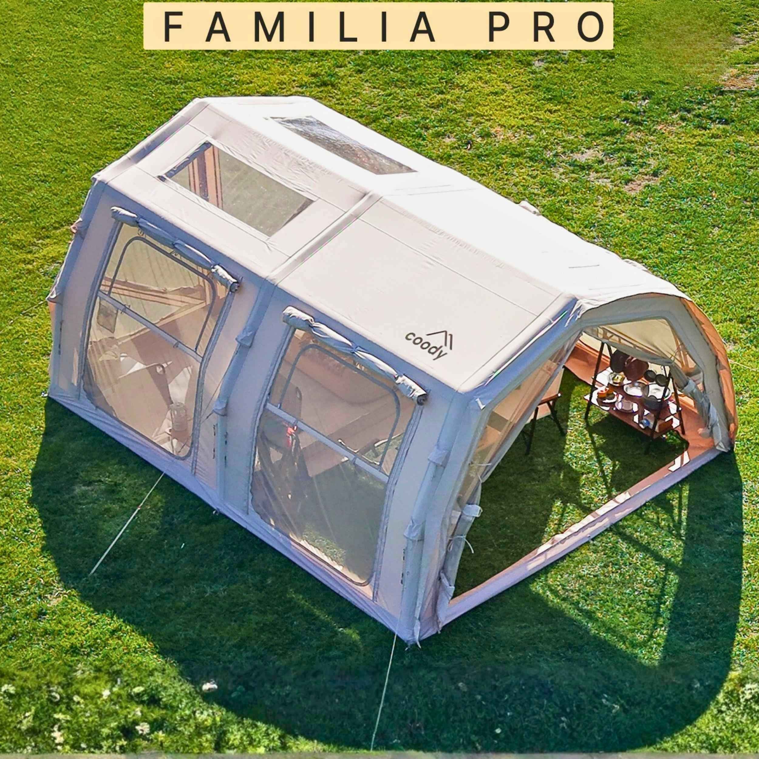 Coody Familia AirTent 17.2 Pro Beige- Inflatable Tent for Camping (2-10 Person)