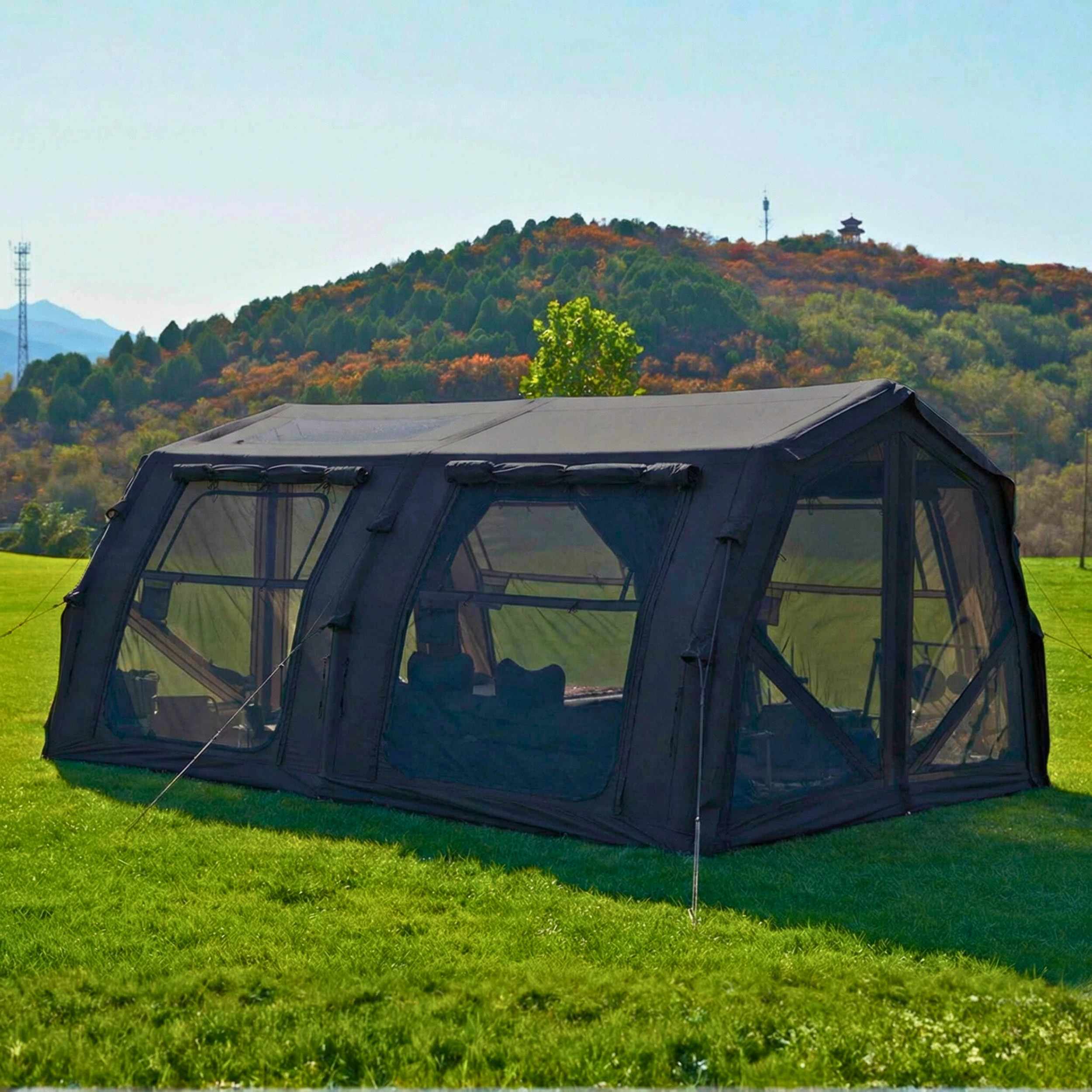 Coody Familia AirTent 17.2 Pro Black - Inflatable Tent for Camping (2-10 Person)