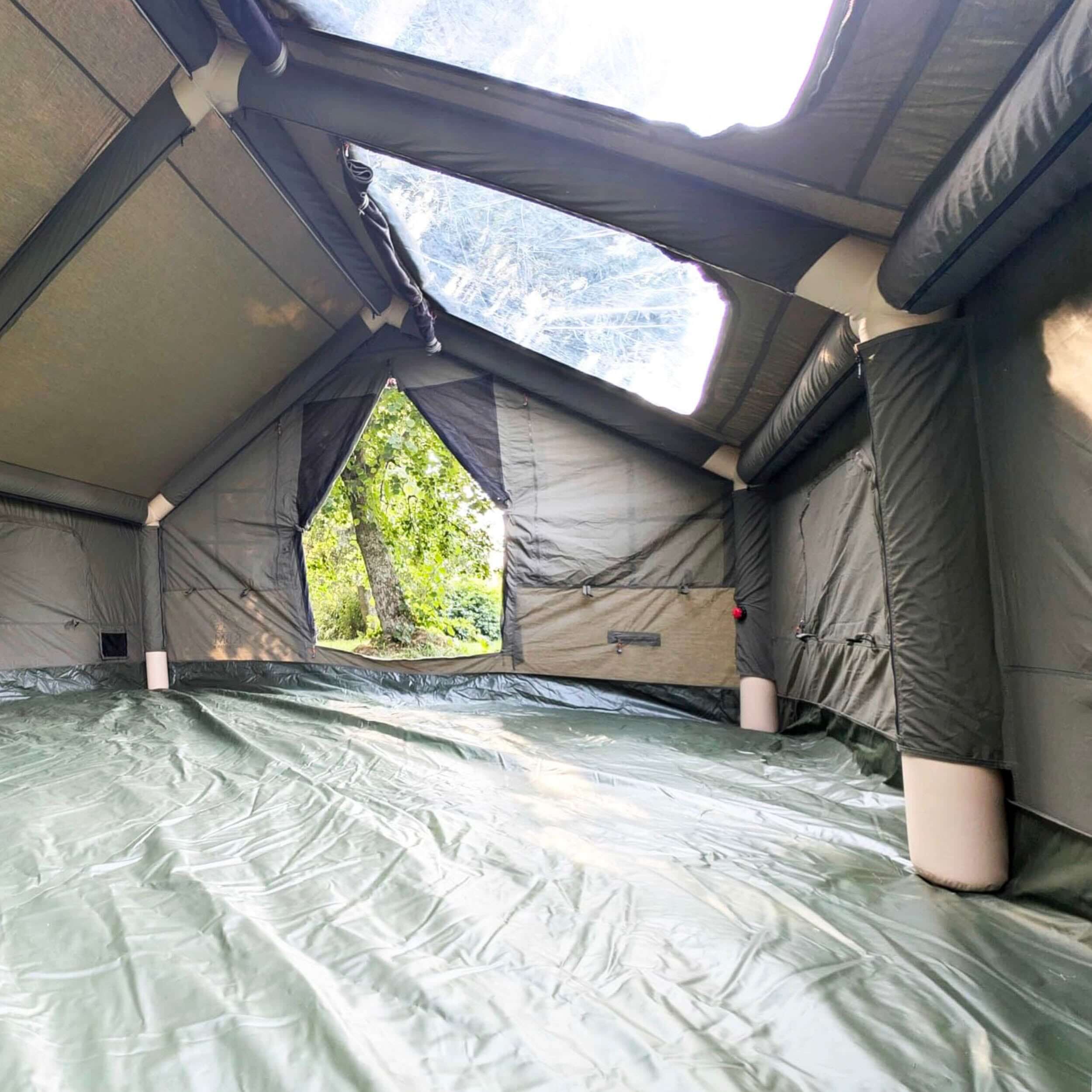 RBM Panda Large Forest Green + Stove Caminus M - Inflatable Tents for Camping with Stove | Backcountry Sportsman