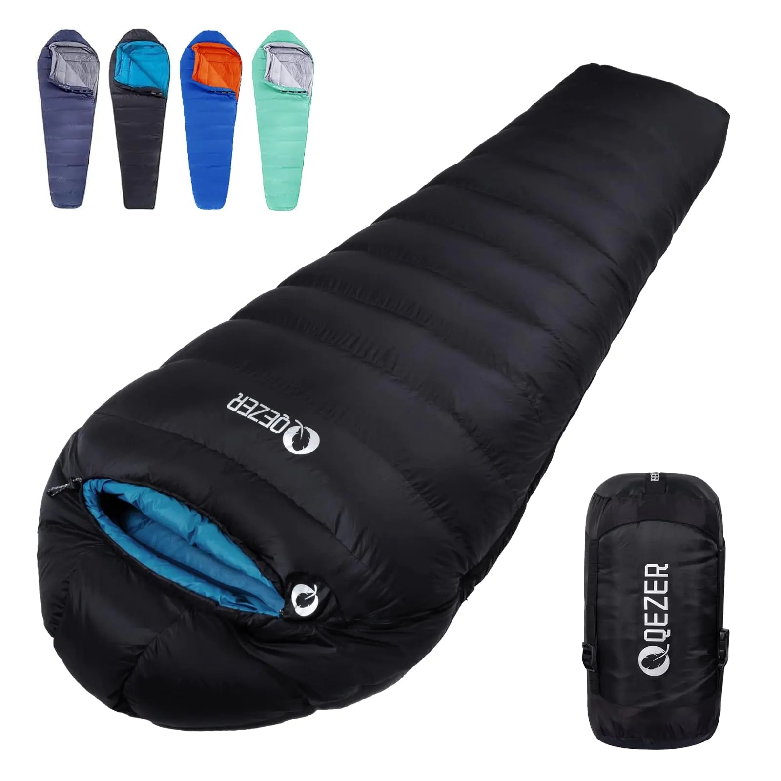 QEZER Down Sleeping Bag for Adults 20 Degree Cold Weather Sleeping Bag with 600 Fill Power Down Backpacking Ultralight Mummy Sleeping Bag | Backcountry Sportsman