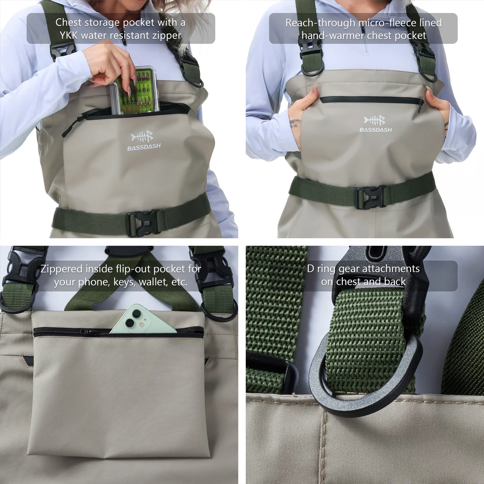 BASSDASH IMMERSE Women’s Breathable Stocking Foot Fishing Waders Waterproof Lightweight Chest Wader | Backcountry Sportsman
