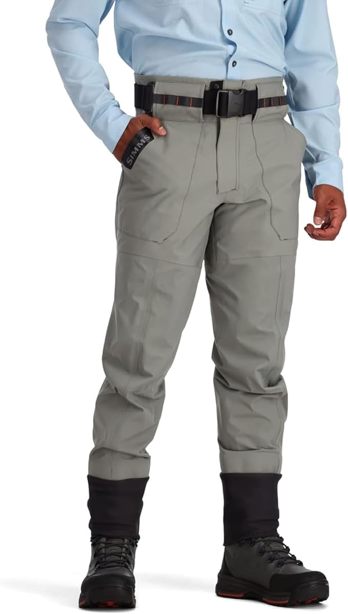 Simms Men’s Freestone Stockingfoot Fishing Wading Pants - Waterproof Lightweight and Breathable Warm Weather Fishing Pants - Smoke - X-Large 12-13 Foot | Backcountry Sportsman