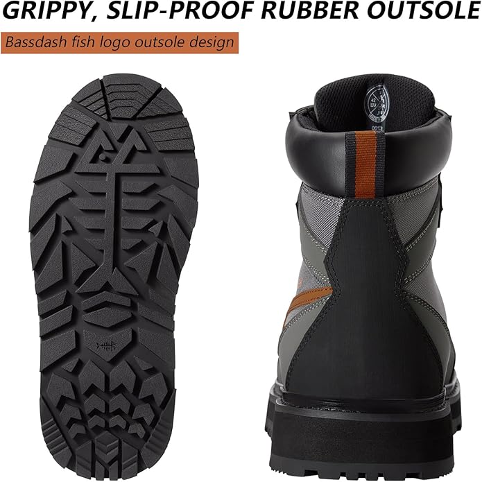 BASSDASH Men’s Wading Boots Lightweight Anti-Slip Rubber Sole Fly Fishing Wading Shoes | Backcountry Sportsman