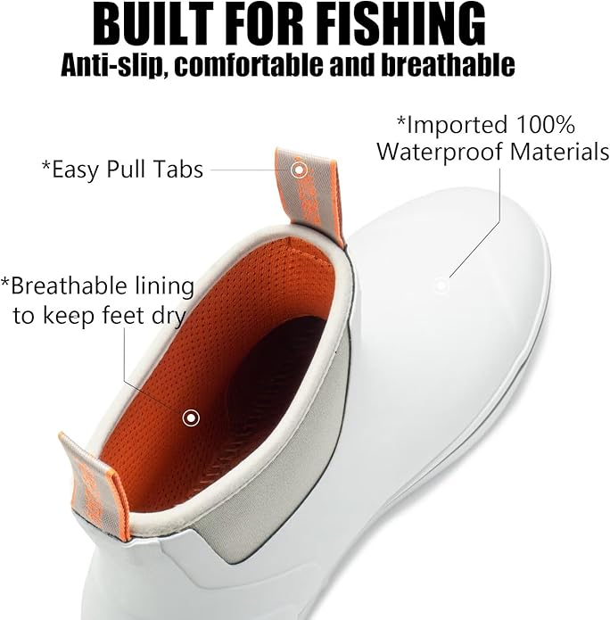 SUREWAY Mens Deck Boots Professional Non-Slip Fishing & Ankle Deck Boot Waterproof Rain Boots | Backcountry Sportsman