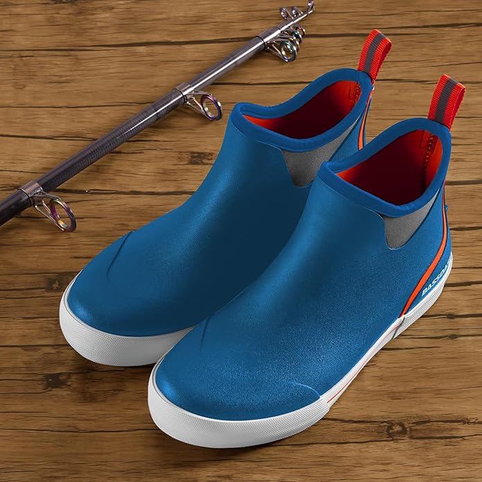 BASSDASH Men’s 4.5" Waterproof Fishing Deck Boots Anti-Slip Rubber Ankle Boots Rain Shoes for Boating Gardening Working | Backcountry Sportsman