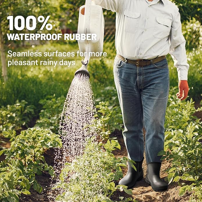 Furuian Mens Rain Boots Wide Calf Waterproof Rubber Boots Wide Width Non Slip Work Boots Ankle/Short Chelsea Rain Boots Hunting Boots Mud Boots for Fishing Agriculture Outdoor 9 wide | Backcountry Sportsman