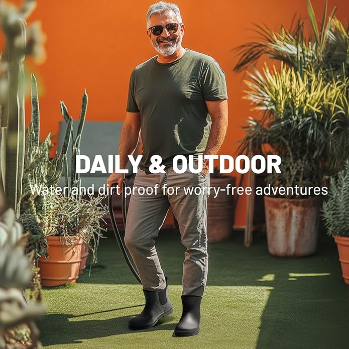 Furuian Mens Rain Boots Wide Calf Waterproof Rubber Boots Wide Width Non Slip Work Boots Ankle/Short Chelsea Rain Boots Hunting Boots Mud Boots for Fishing Agriculture Outdoor 9 wide | Backcountry Sportsman