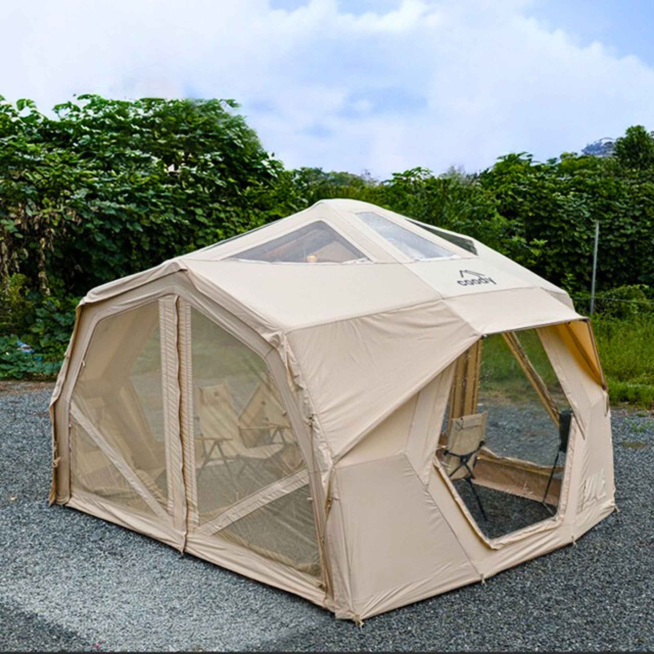Coody Hub Pro Beige- Inflatable Tent for Camping (2-6 Person)