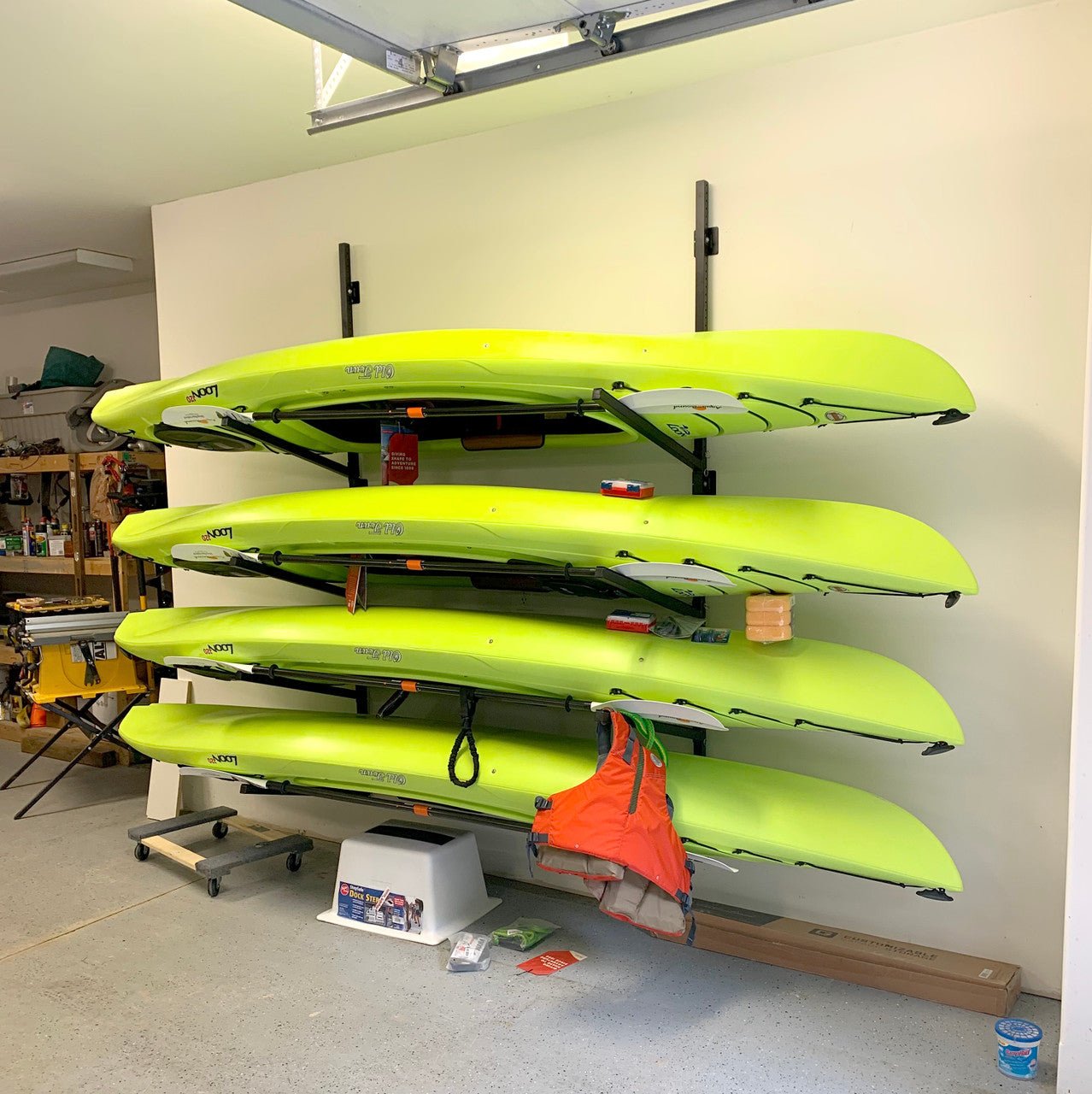 Indoor Wall Rack |  46 Inch Adjustable Height | Kayak & SUP | Backcountry Sportsman