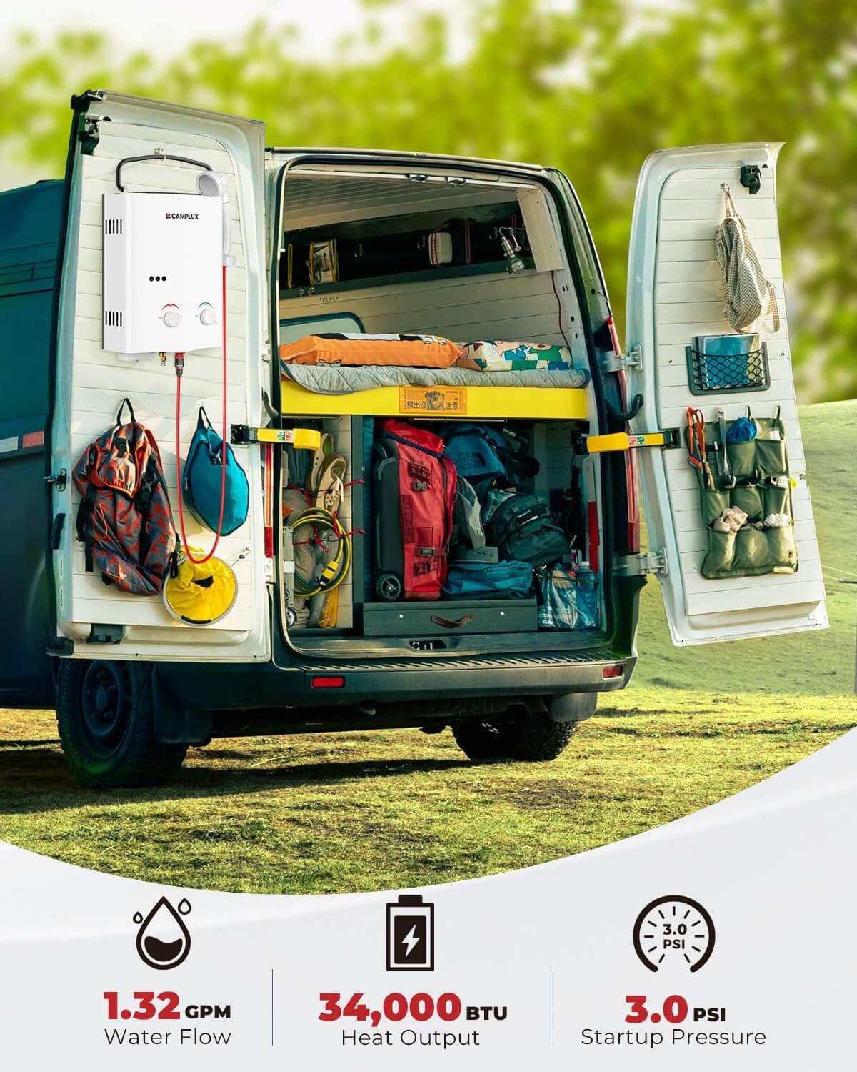 Camplux AY132 Portable Propane Water Heater | Backcountry Sportsman