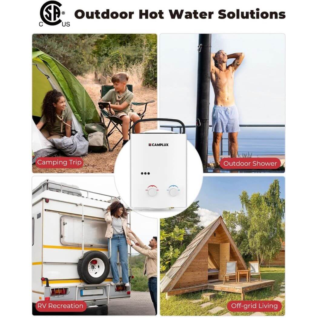 Camplux AY132 Portable Propane Water Heater | Backcountry Sportsman