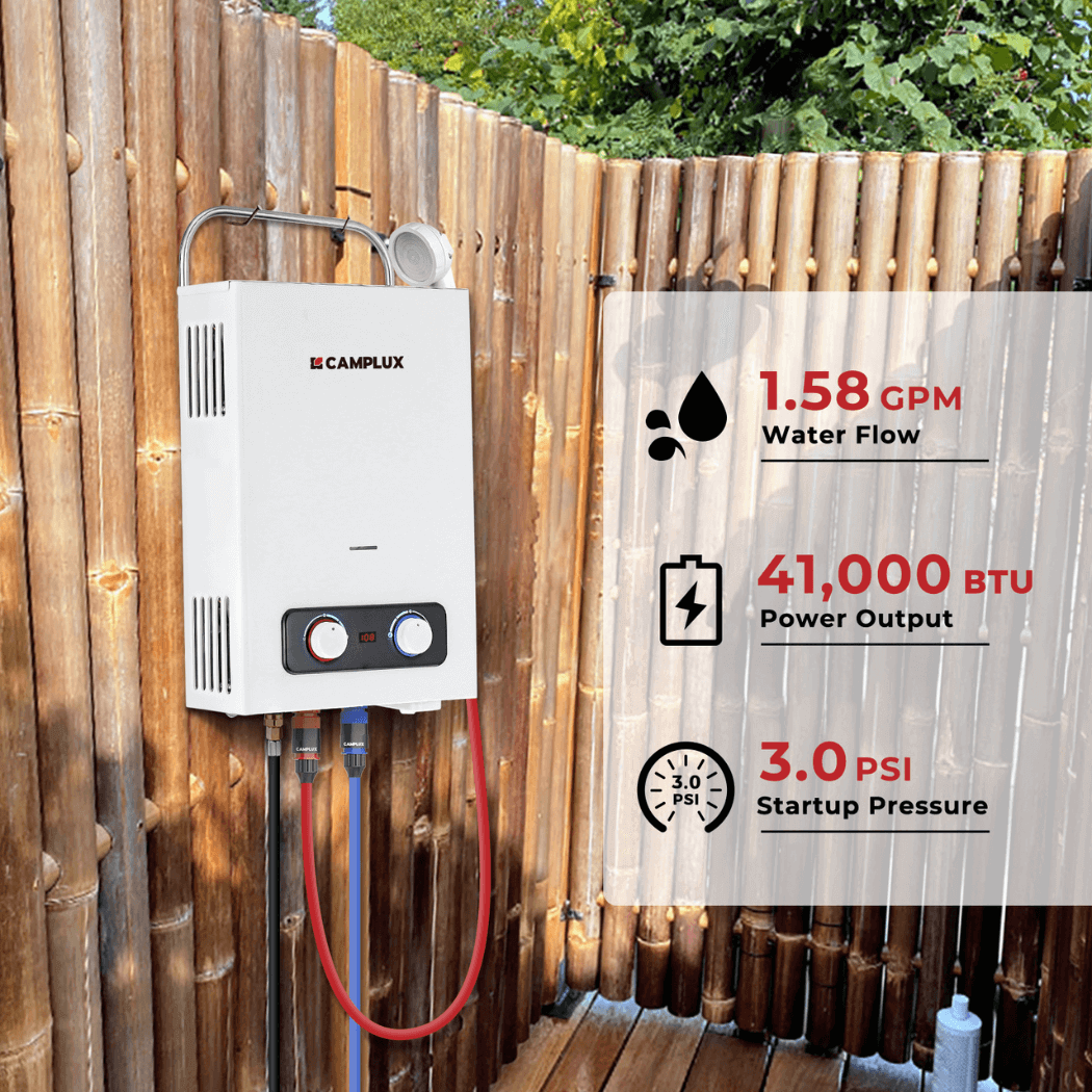 Camplux BD158 Tankless Propane Water Heater Portable | Backcountry Sportsman