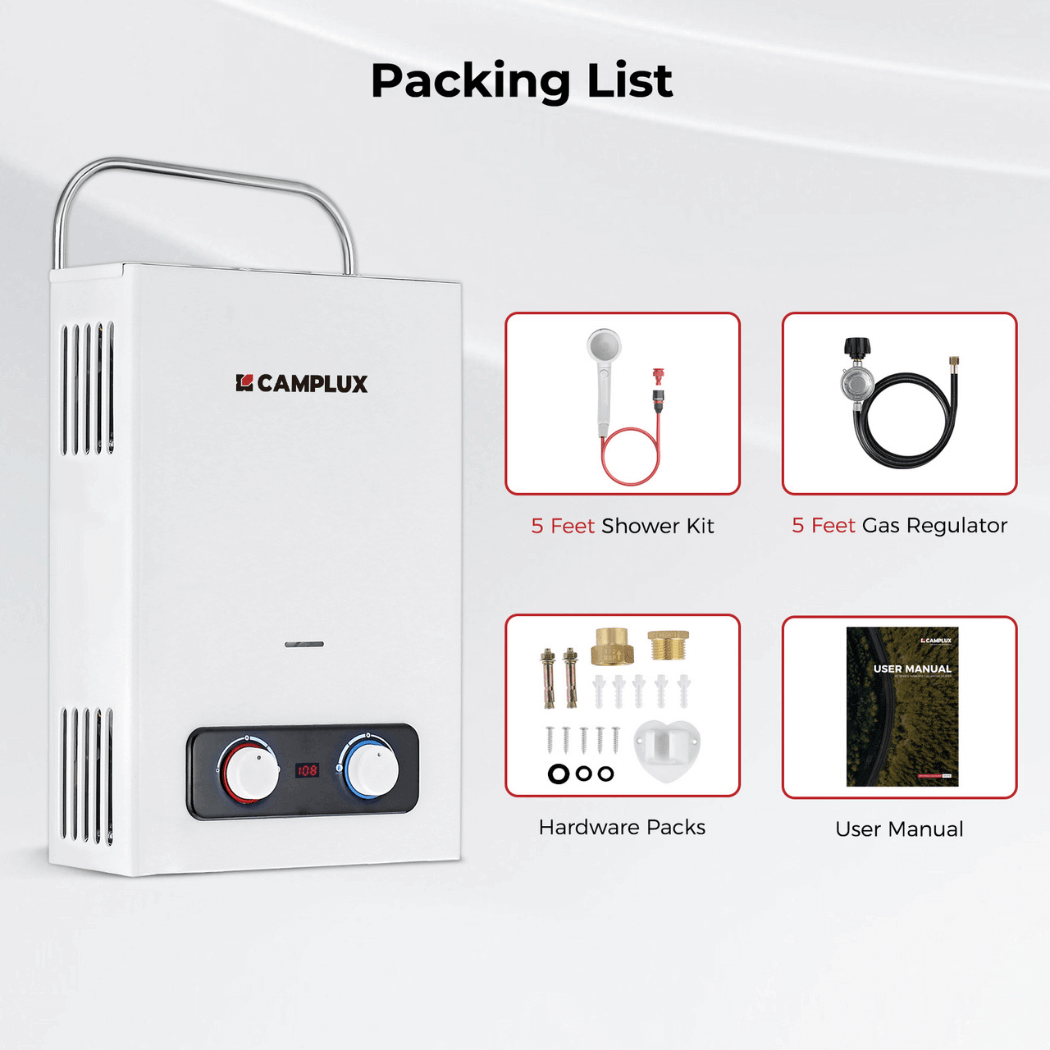 Camplux BD158 Tankless Propane Water Heater Portable | Backcountry Sportsman