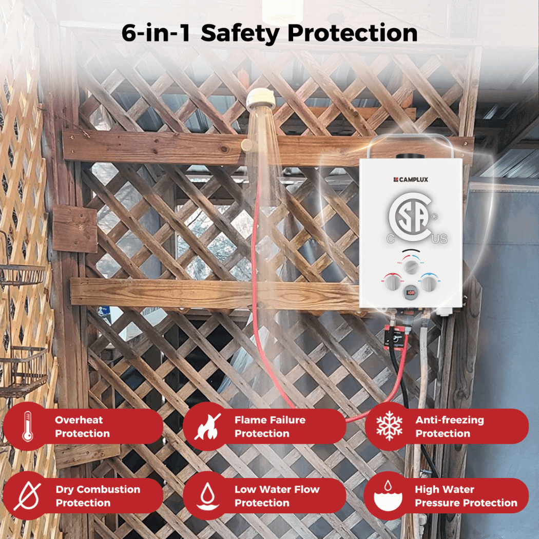 Camplux BW158 Camping Water Heater Propane | Backcountry Sportsman