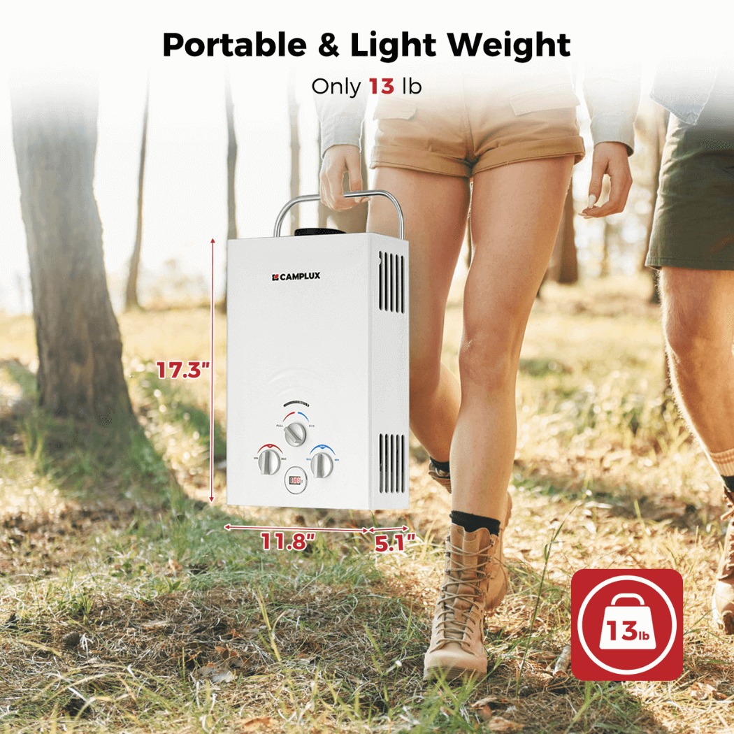 Camplux BW158 Camping Water Heater Propane | Backcountry Sportsman