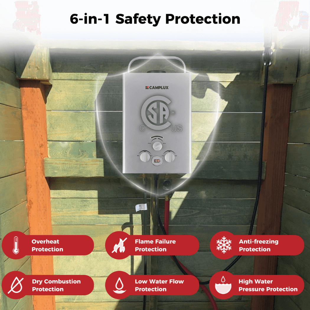 Camplux BW158G Camping Water Heater Propane | Backcountry Sportsman