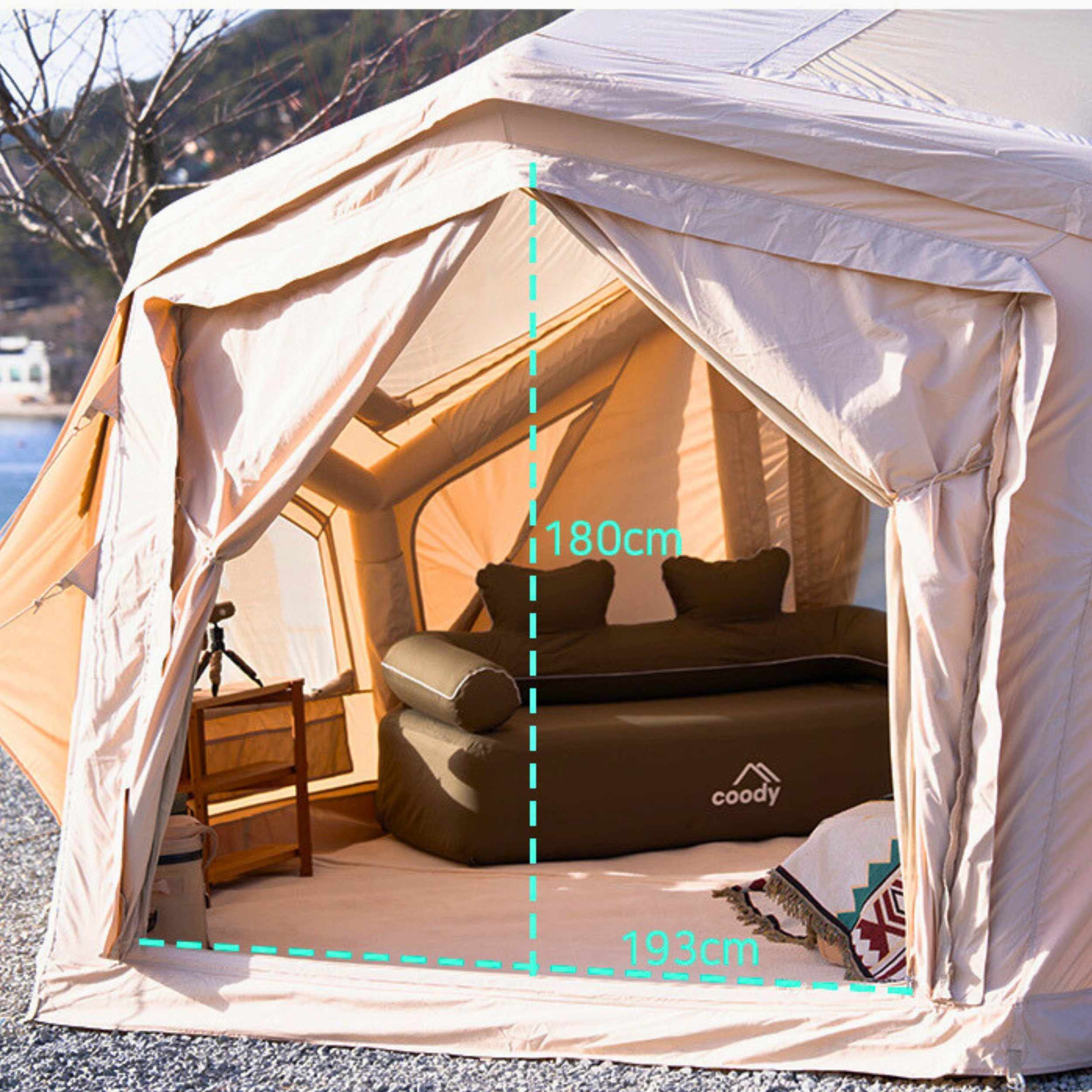 Coody | RBM Bestona Inflatable Tent for 2-4 Person (Beige) | Backcountry Sportsman