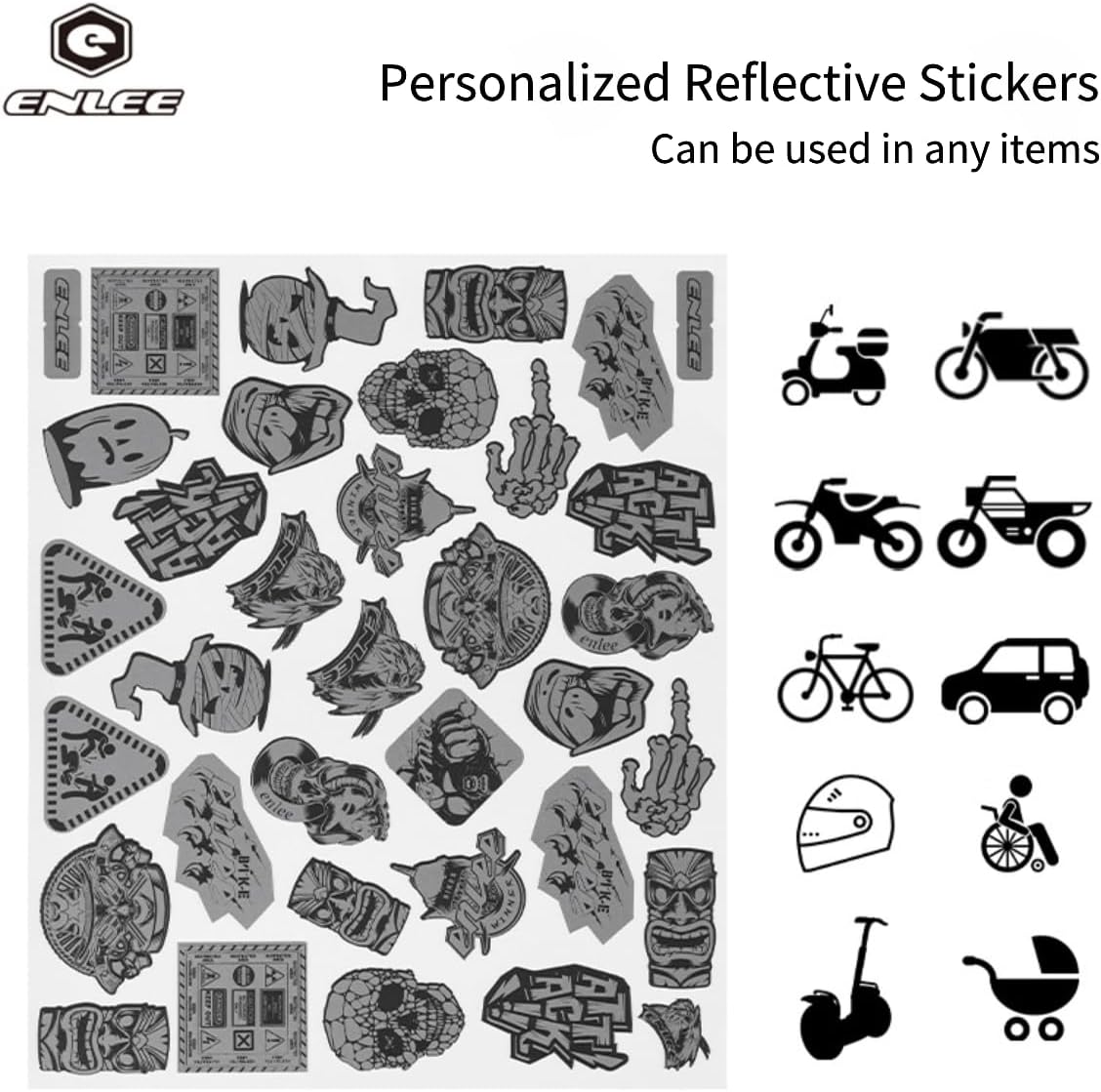 ENLEE Bicycle Reflective Stickers for Enhanced Safety - Bike Wheel Reflectors and Bicycle Stickers for Maximum Visibility E238 | Backcountry Sportsman