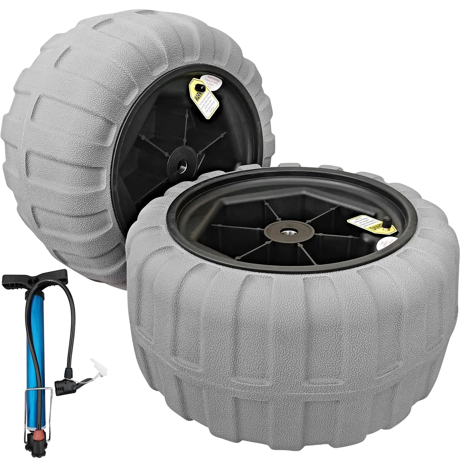 VEVOR Beach Balloon Wheels 15.7" Replacement Sand Tires TPU Cart Tires for Kayak Dolly Canoe Cart and Buggy w/Free Air Pump 2-Pack