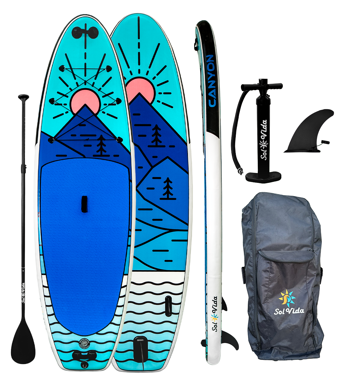 GrandSol Canyon Pack: 11' 4'' Inflatable Paddle Board + Paddle, Pump, Detachable Fin, & Carrying Case | Backcountry Sportsman