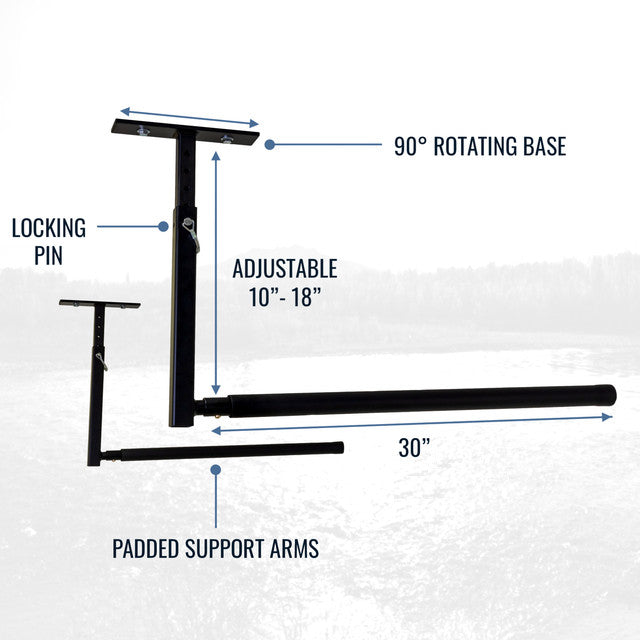 Hi-Port 2 | Kayak Adjustable Ceiling Storage Rack | Single | Holds 75 lbs | Backcountry Sportsman