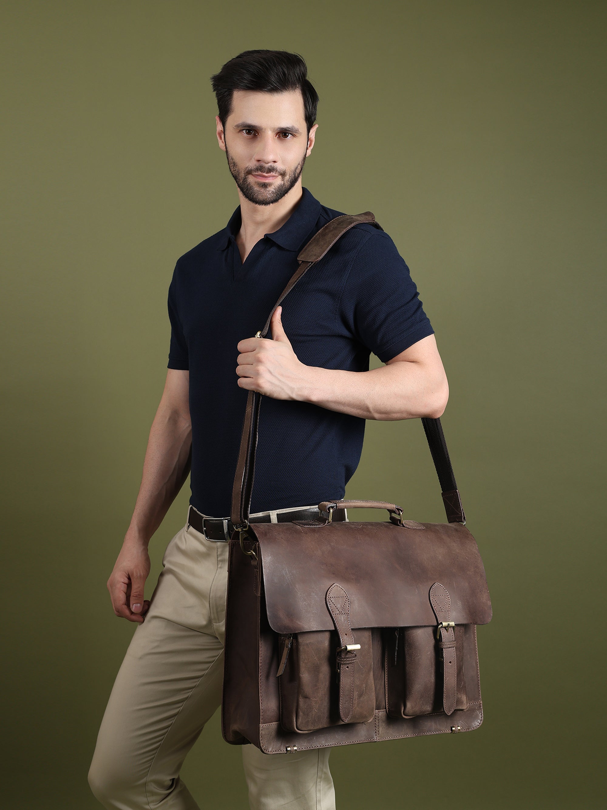 Buffalo Leather Messenger Bag | Backcountry Sportsman