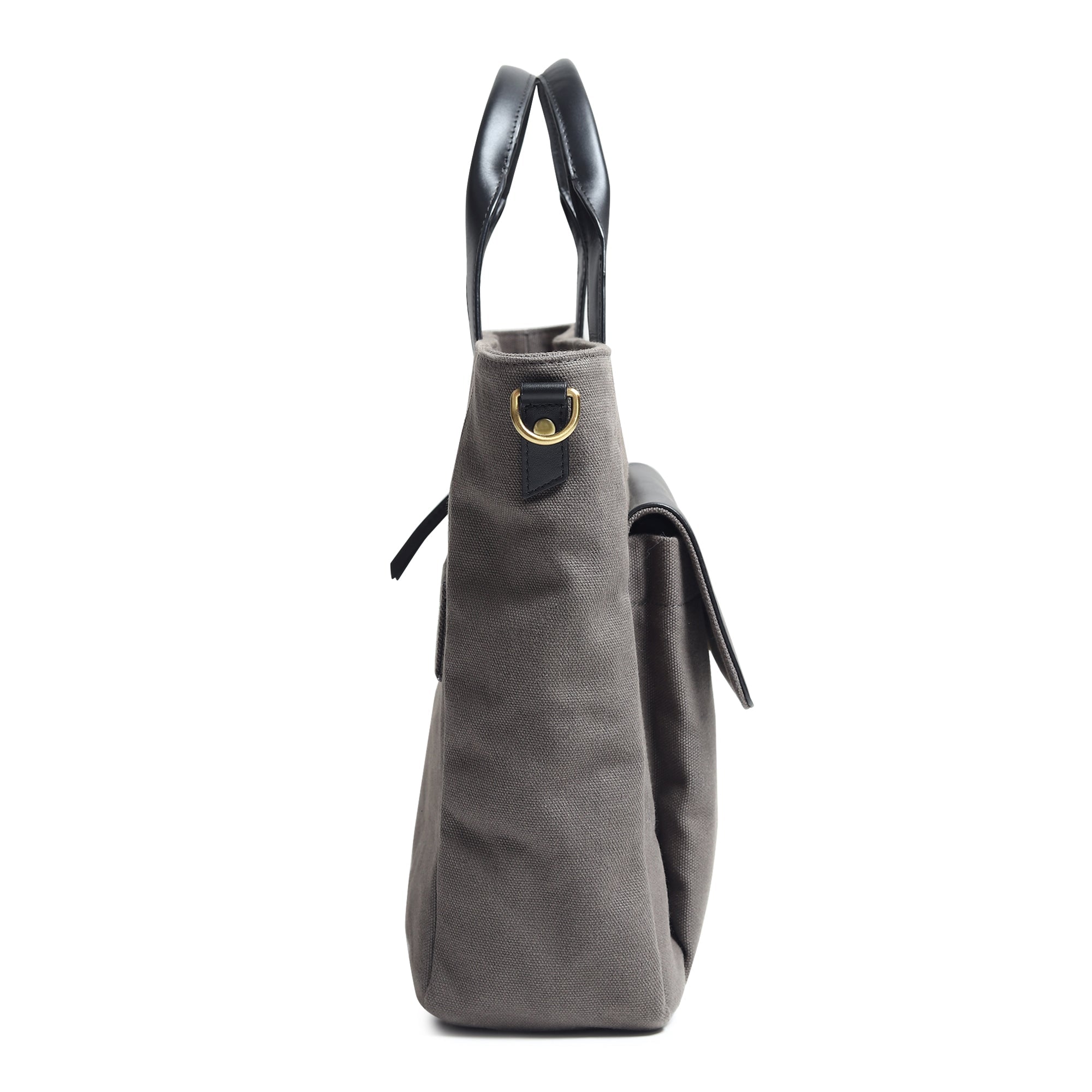 Voyager Canvas Leather Briefcase, Gray | Backcountry Sportsman