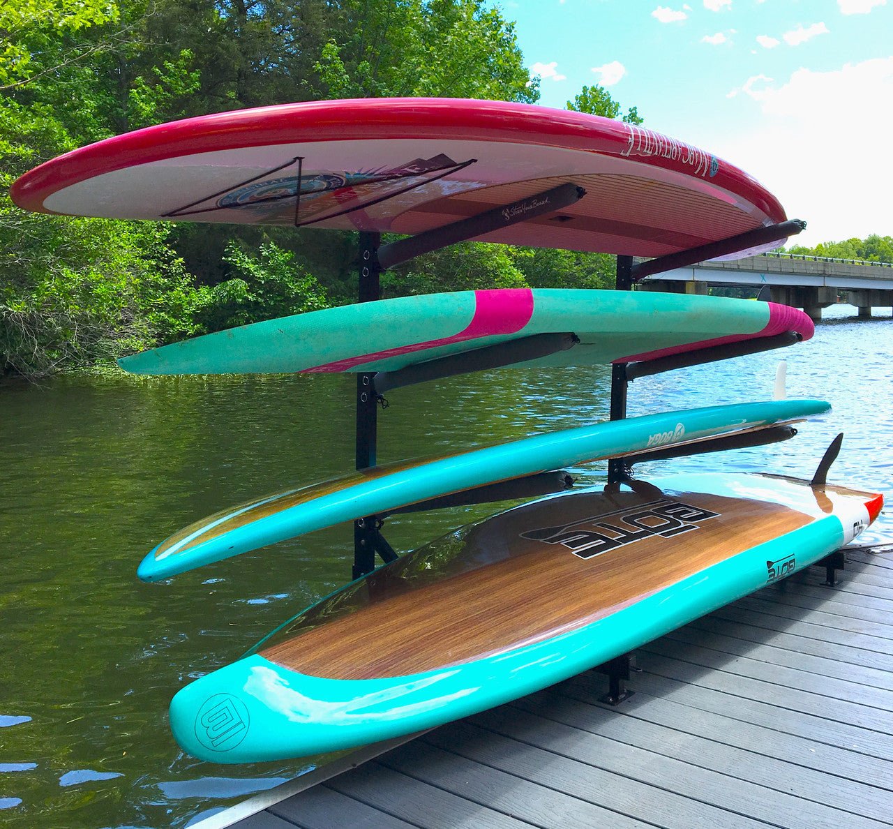 Broadwater Paddleboard Storage | Adjustable Dock Rack | Over The Water | 4 Levels | Backcountry Sportsman