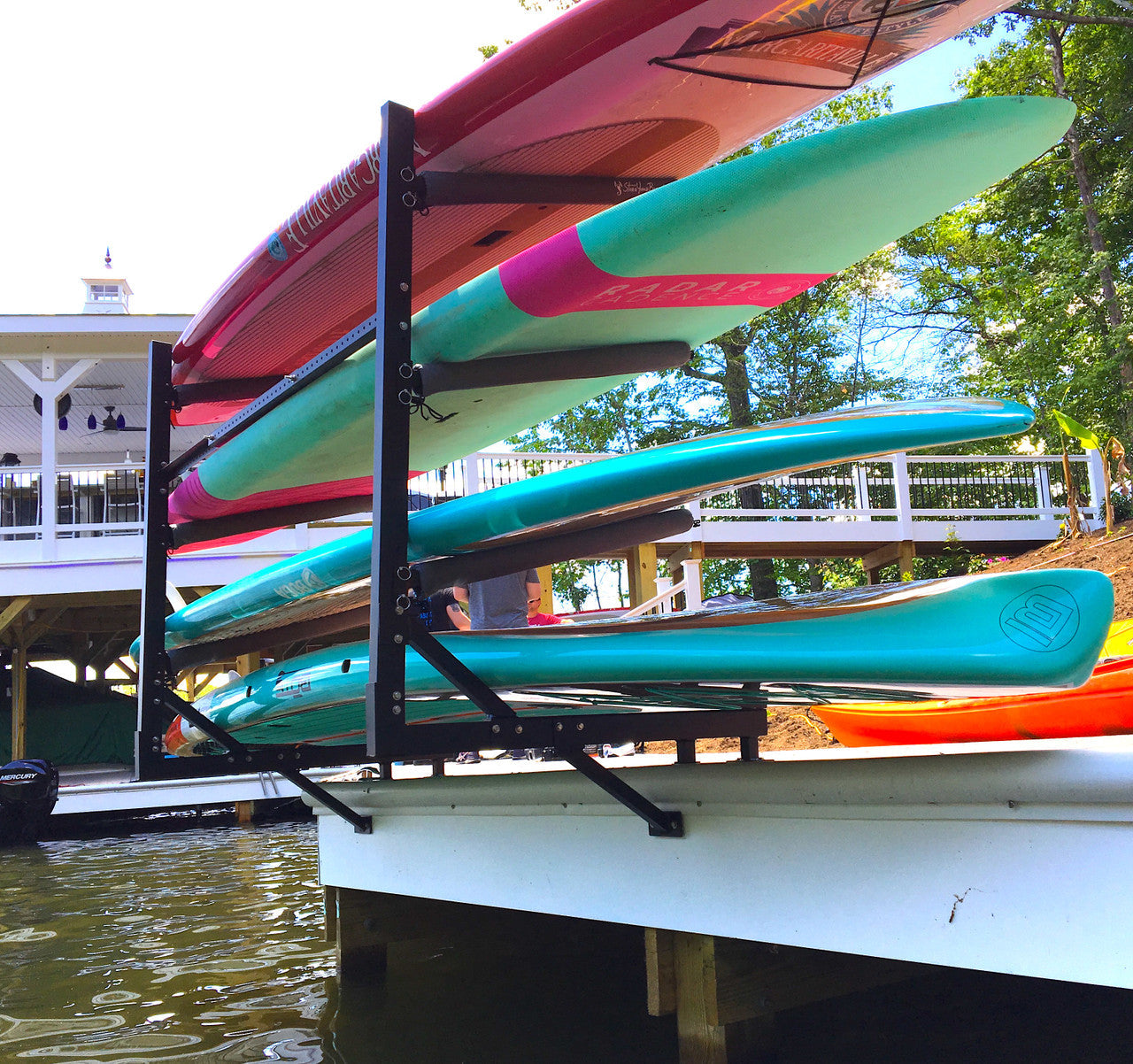 Broadwater Paddleboard Storage | Adjustable Dock Rack | Over The Water | 4 Levels | Backcountry Sportsman